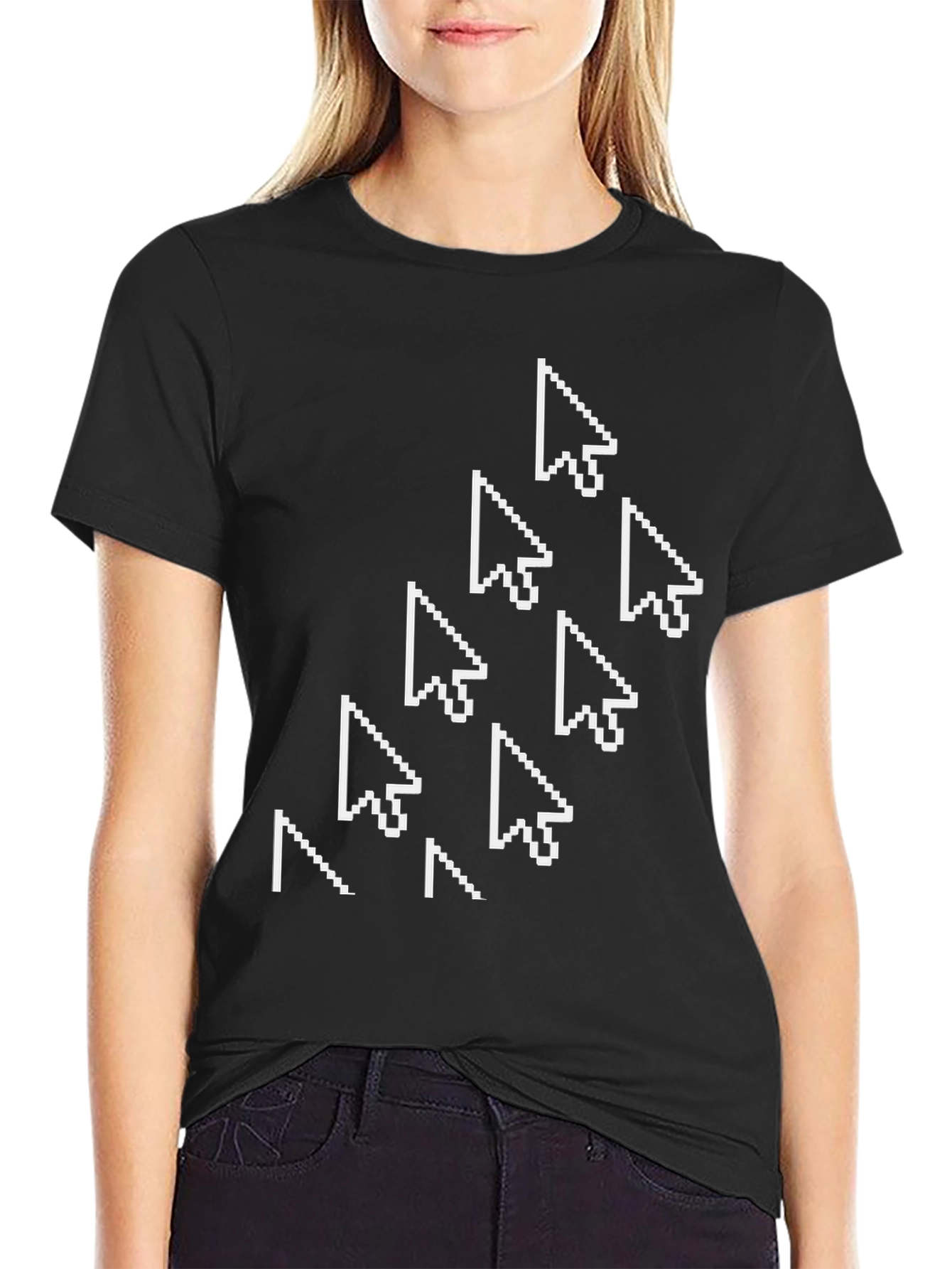 Pixel Cursor Arrow T-Shirt - Black
