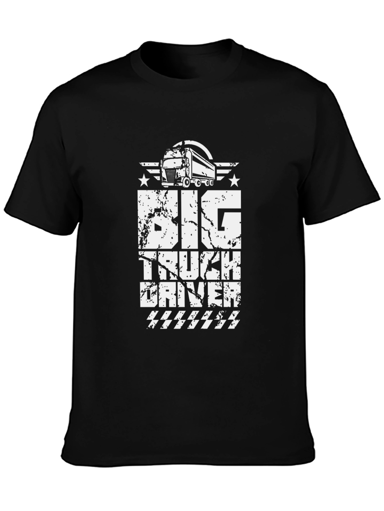 Big Truck Driver Graphic Tee - Black Cotton T-Shirt