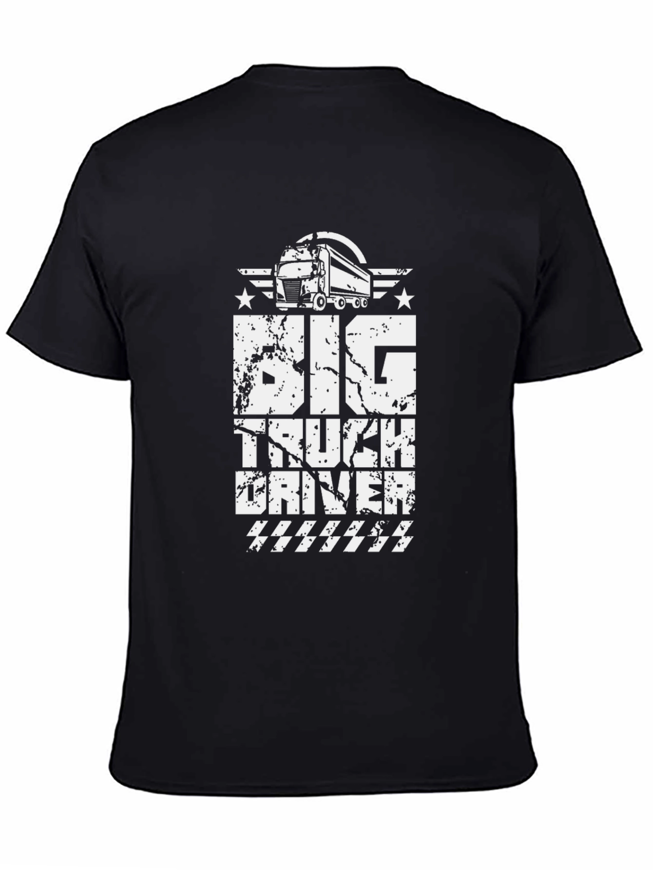 Big Truck Driver Graphic Tee - Black Cotton T-Shirt