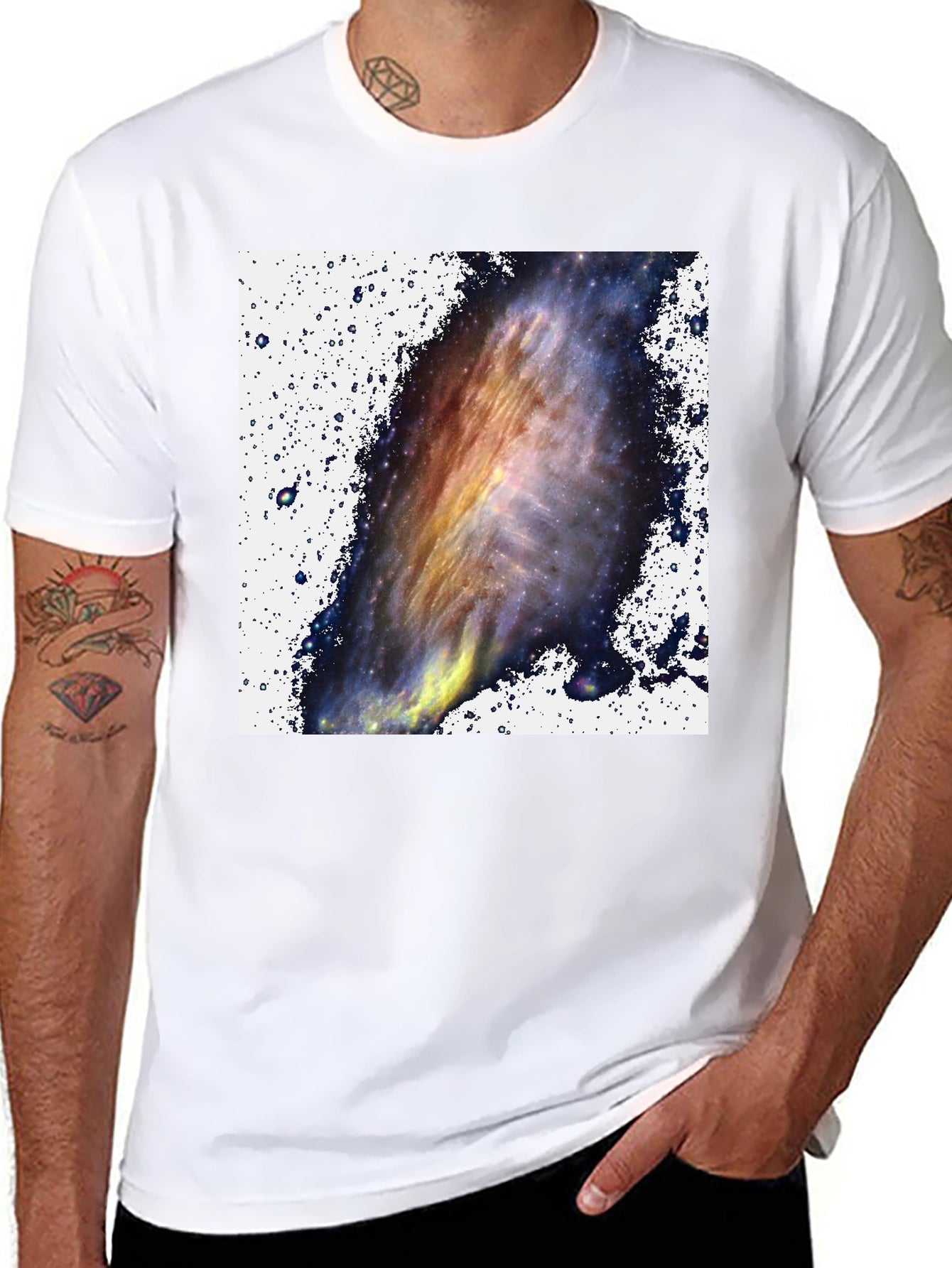 Galaxy Print Black T-Shirt - Celestial Style