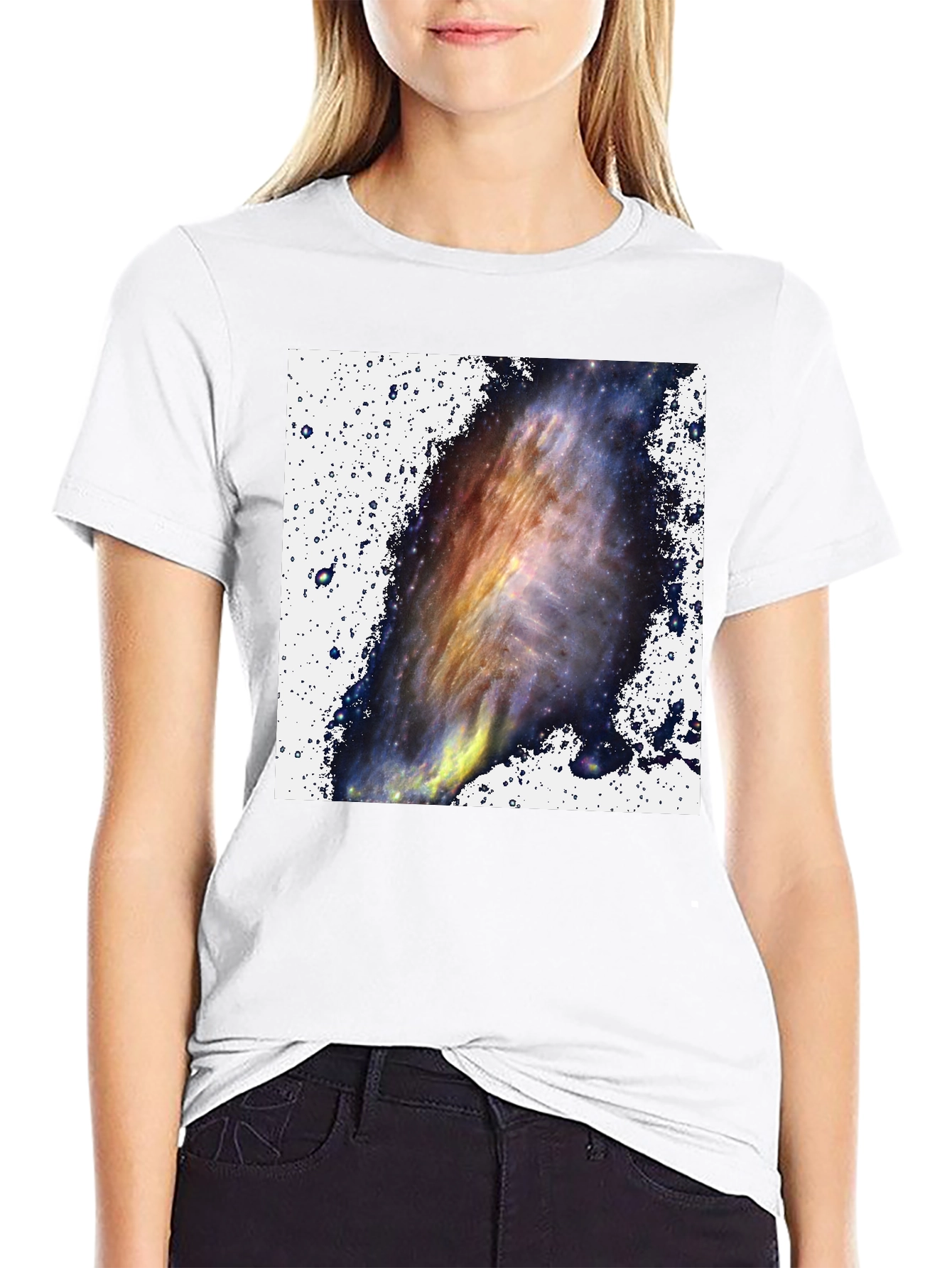Galaxy Print Black T-Shirt - Celestial Style