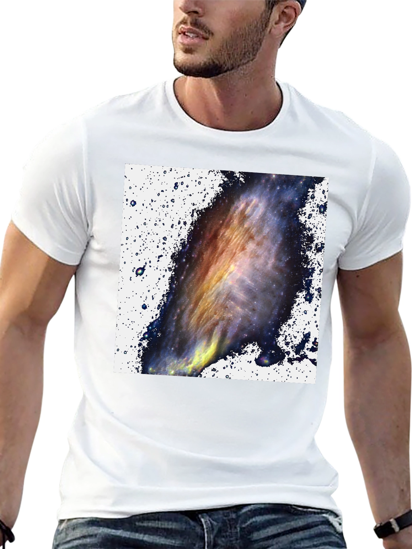 Galaxy Print Black T-Shirt - Celestial Style