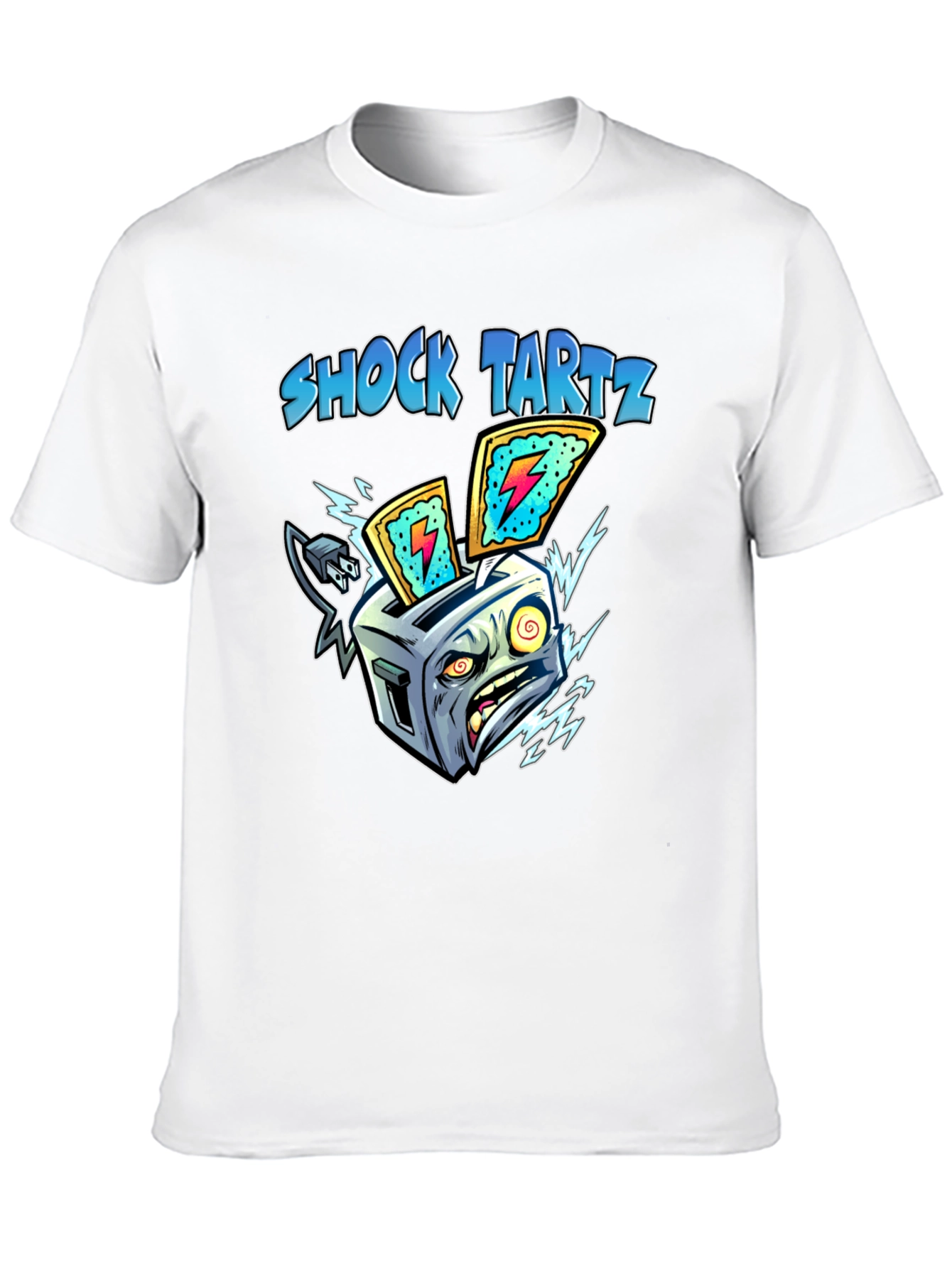 Shock Tartz Graphic T-Shirt - Electrifying Toaster Design