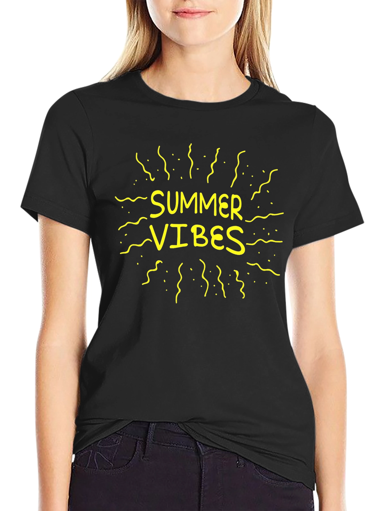 Summer Vibes Black Graphic Tee