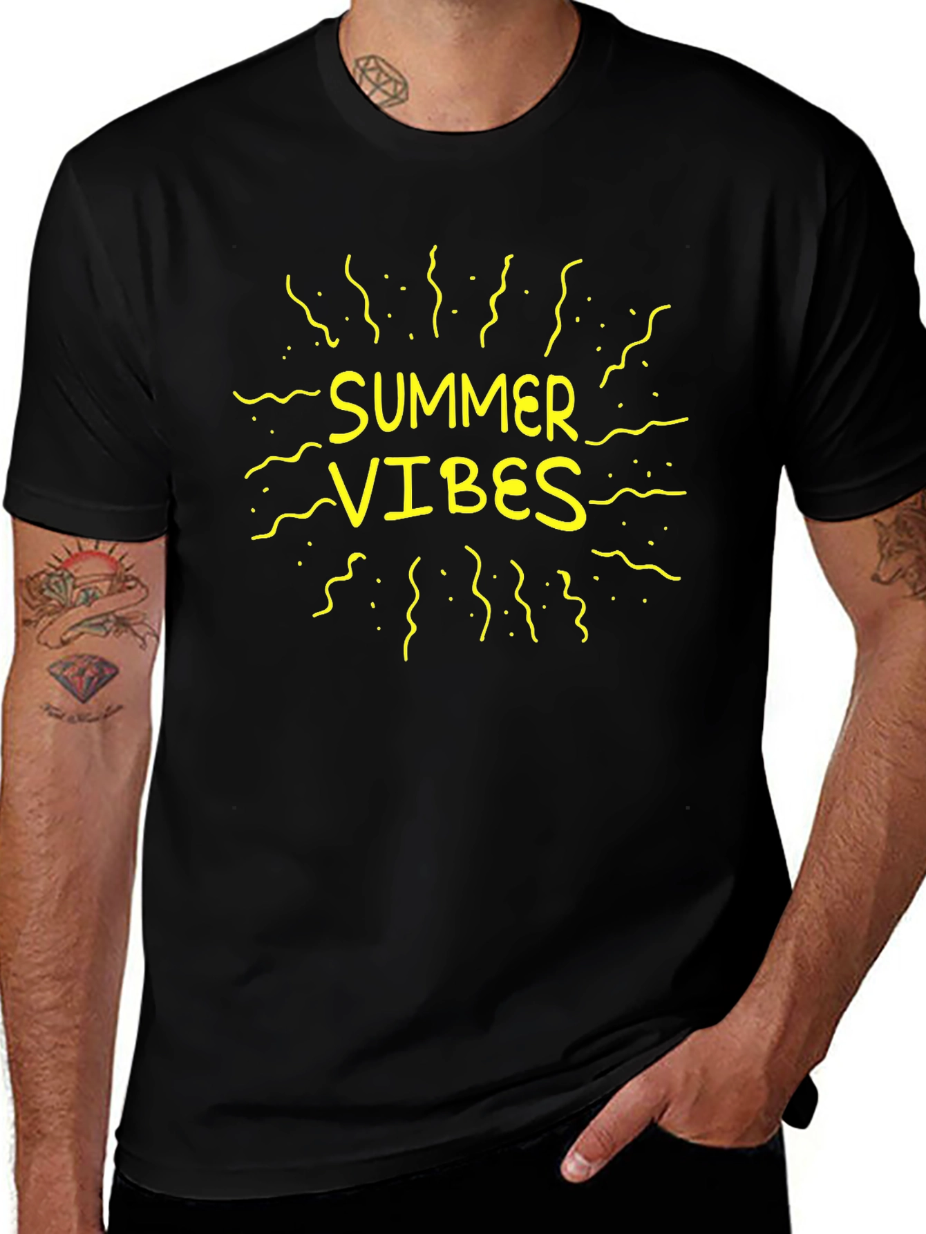 Summer Vibes Black Graphic Tee