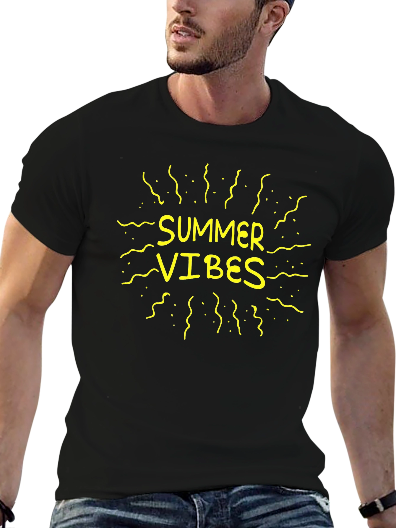 Summer Vibes Black Graphic Tee