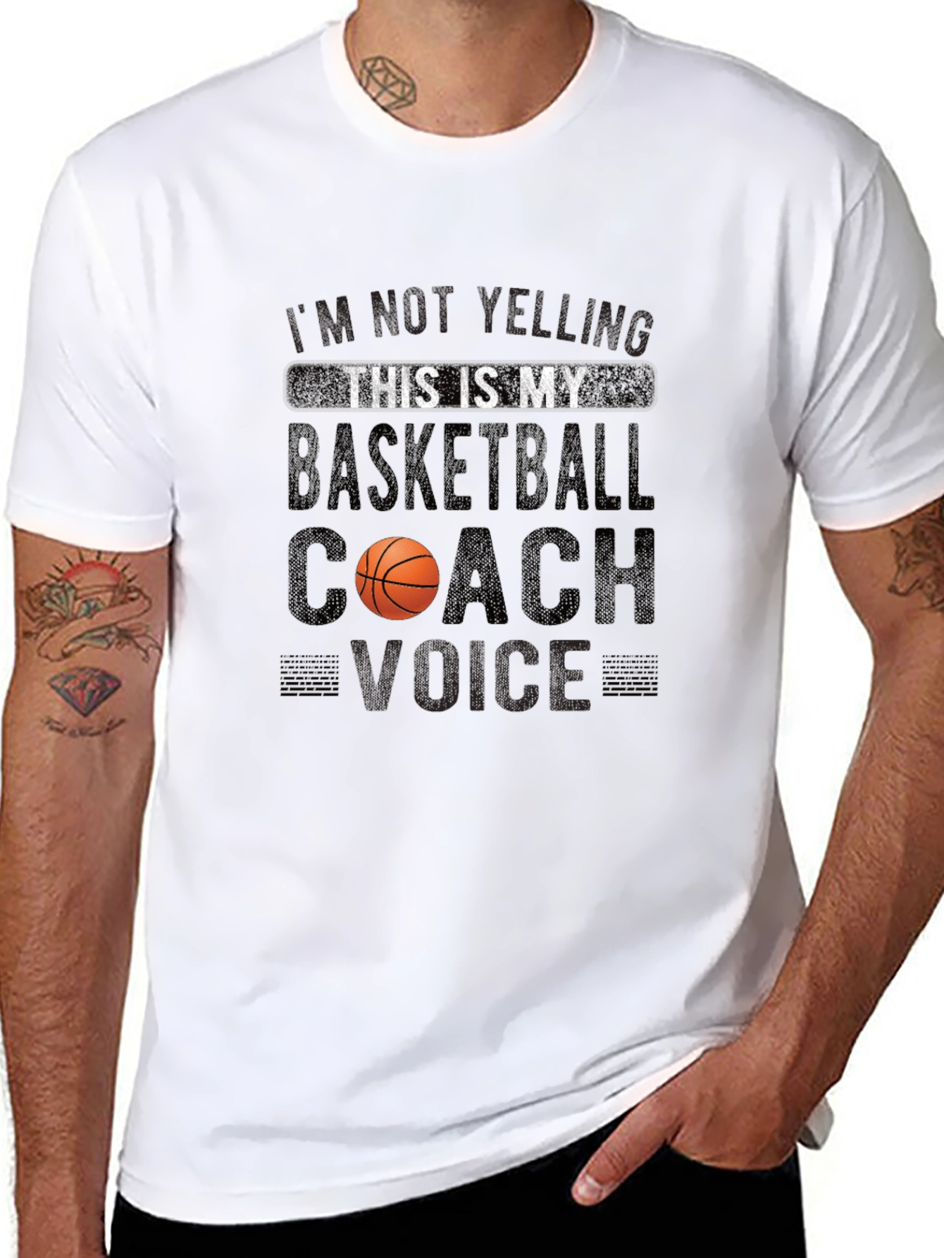 Basketball Coach Voice T-Shirt - Funny Novelty Tee