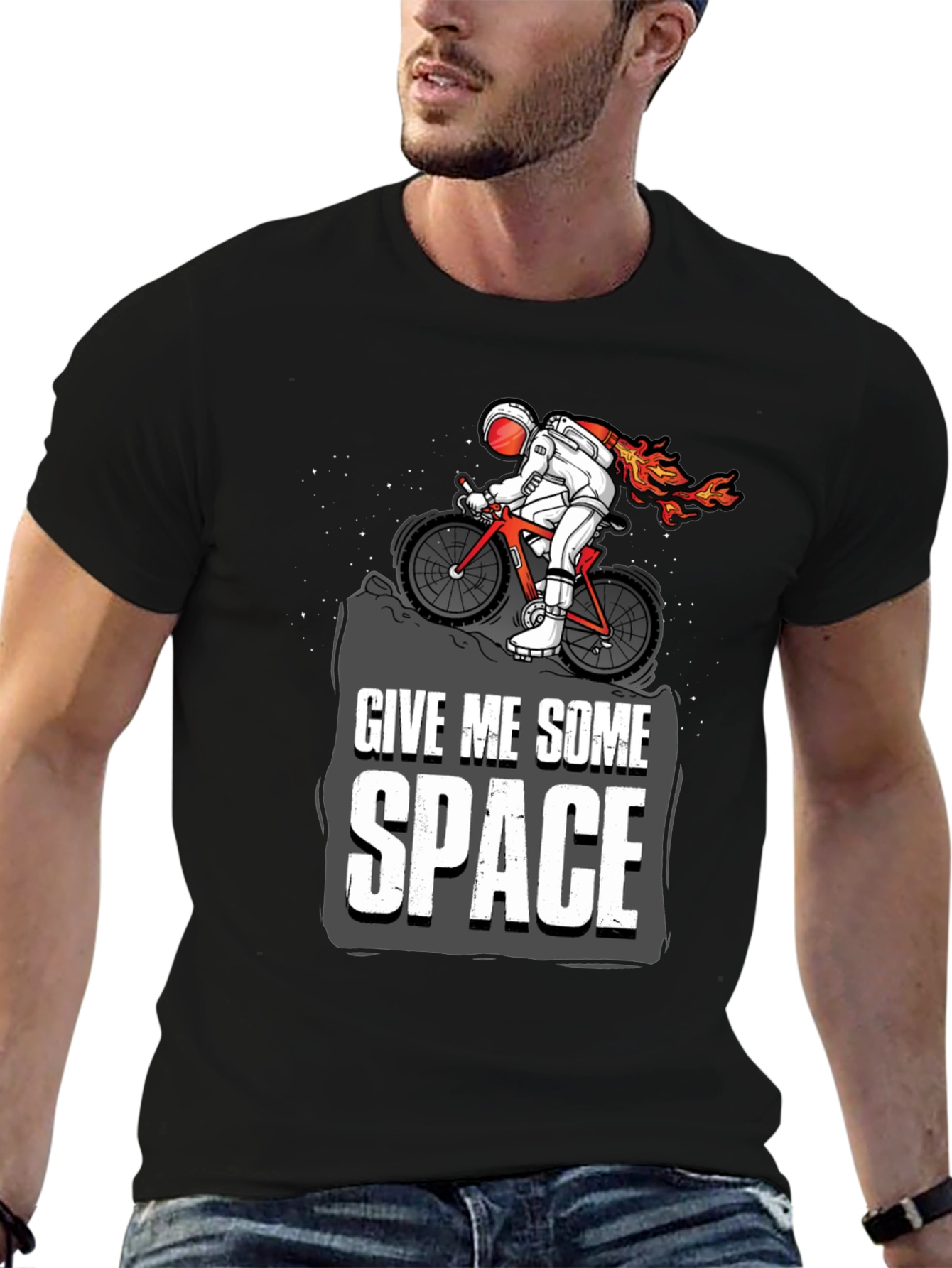 Give Me Some Space Astronaut Biking Graphic Tee