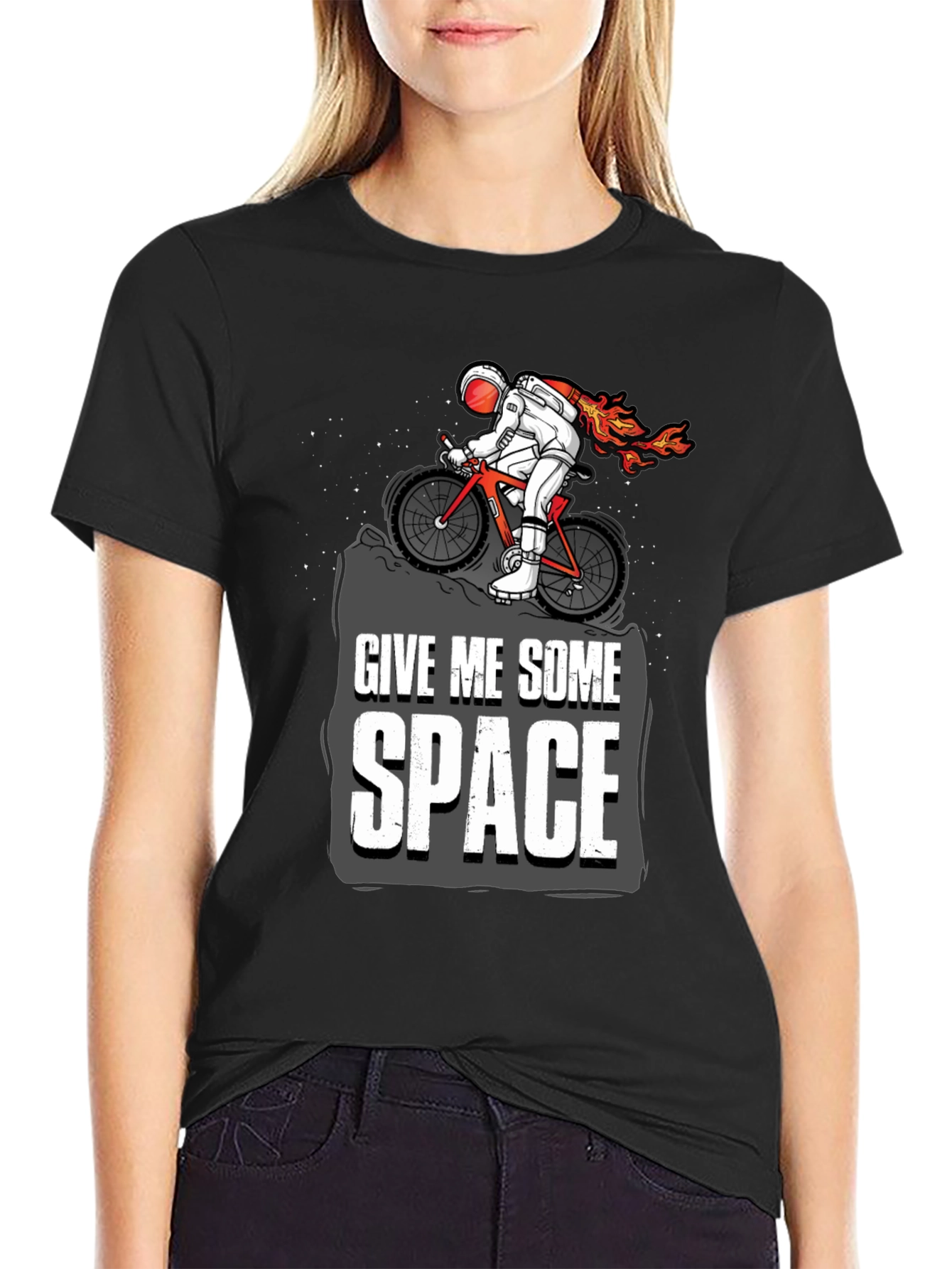 Give Me Some Space Astronaut Biking Graphic Tee