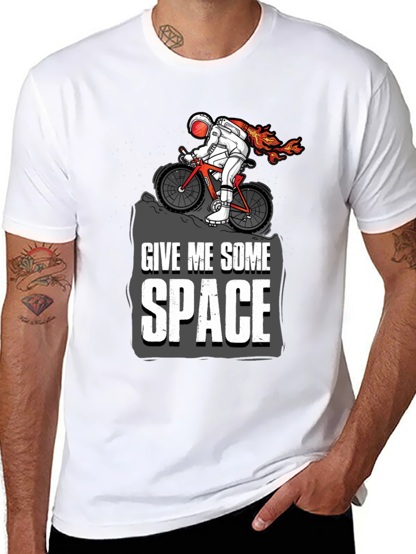 Give Me Some Space Astronaut Biking Graphic Tee