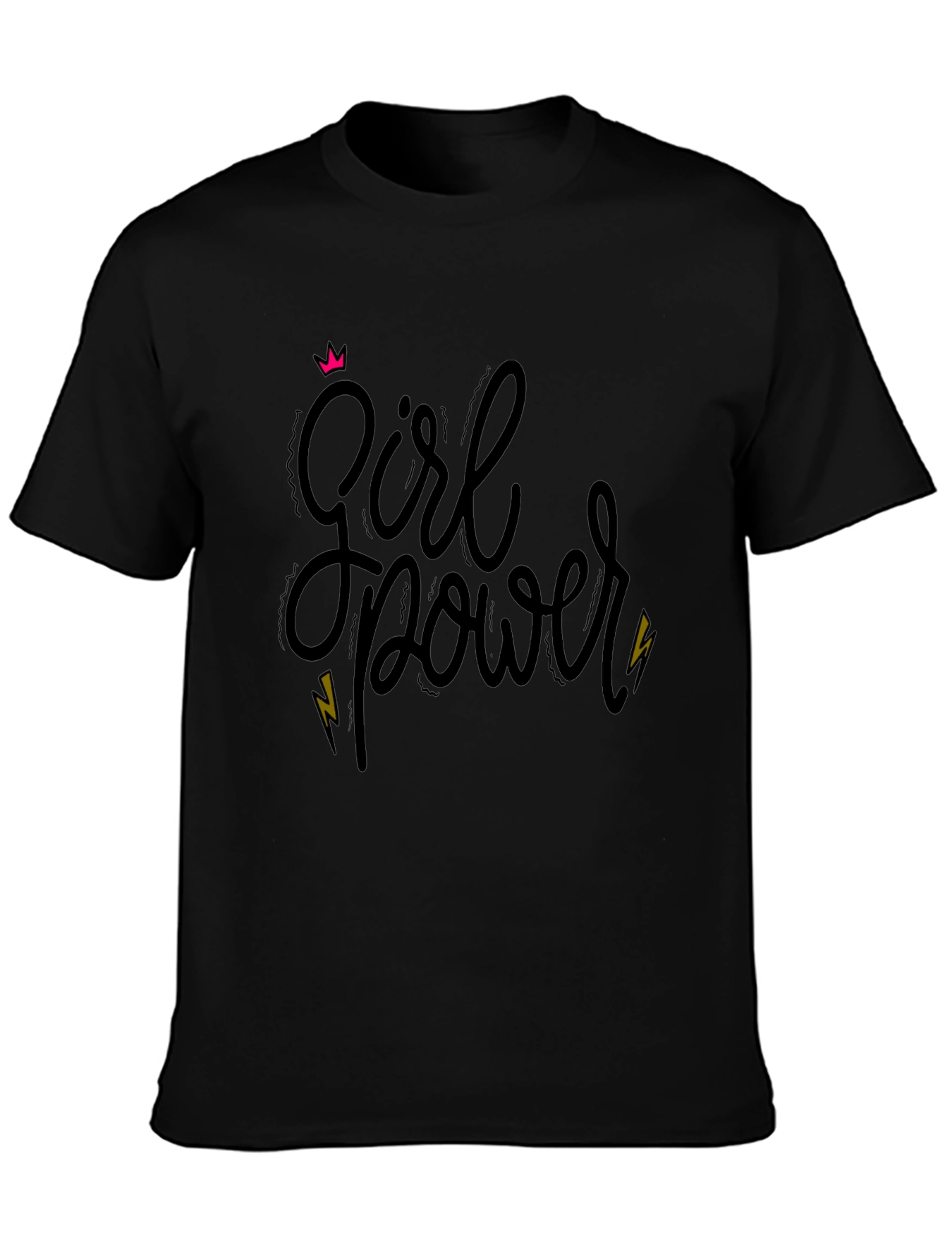 Girl Power Black Graphic Tee - Empowering Style