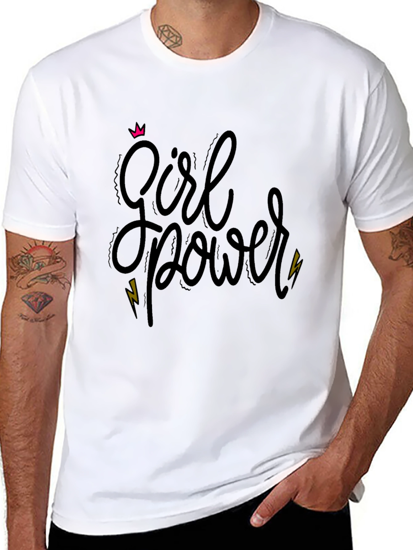 Girl Power Black Graphic Tee - Empowering Style