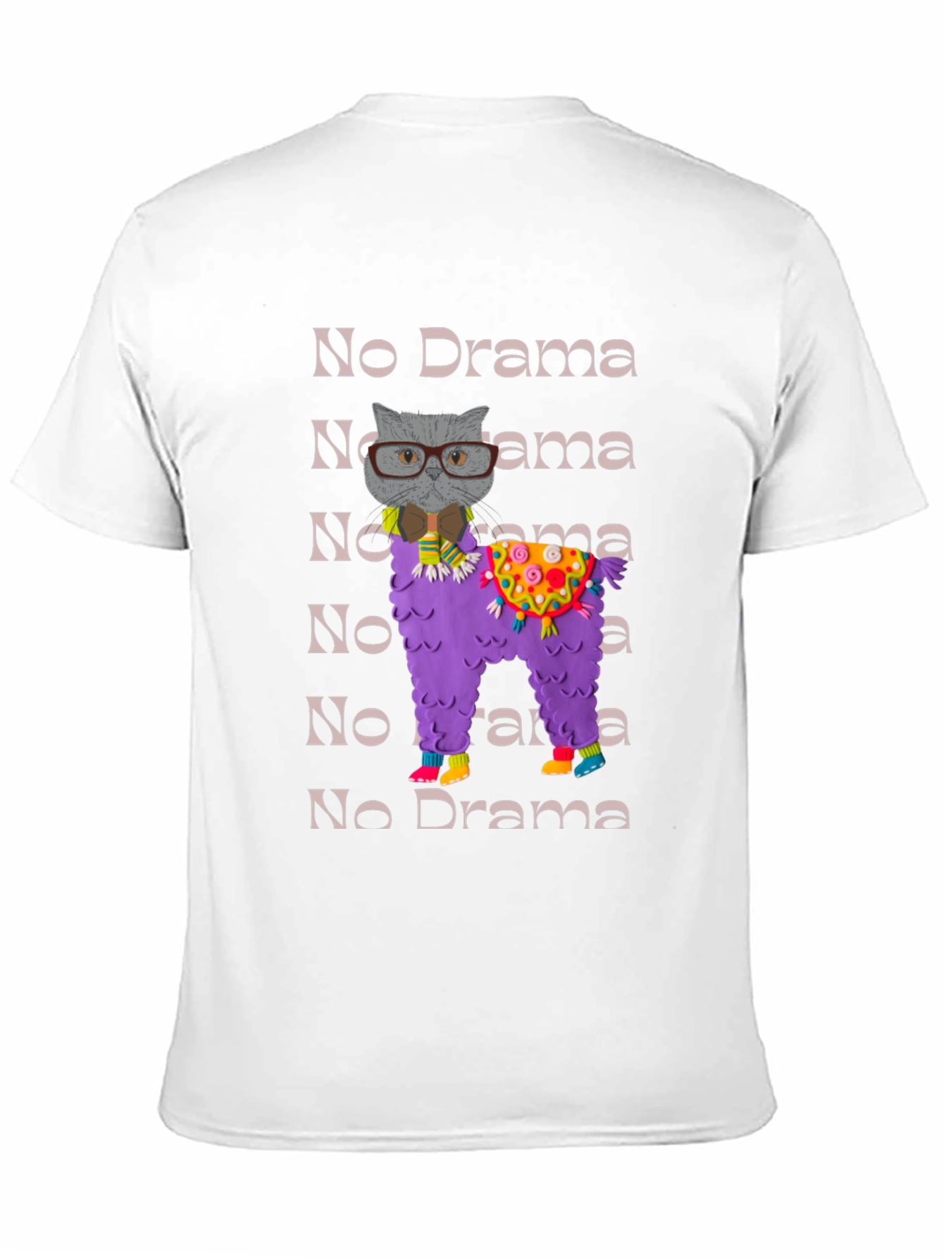 No Drama Llama & Cat T-Shirt Funny Graphic Tee