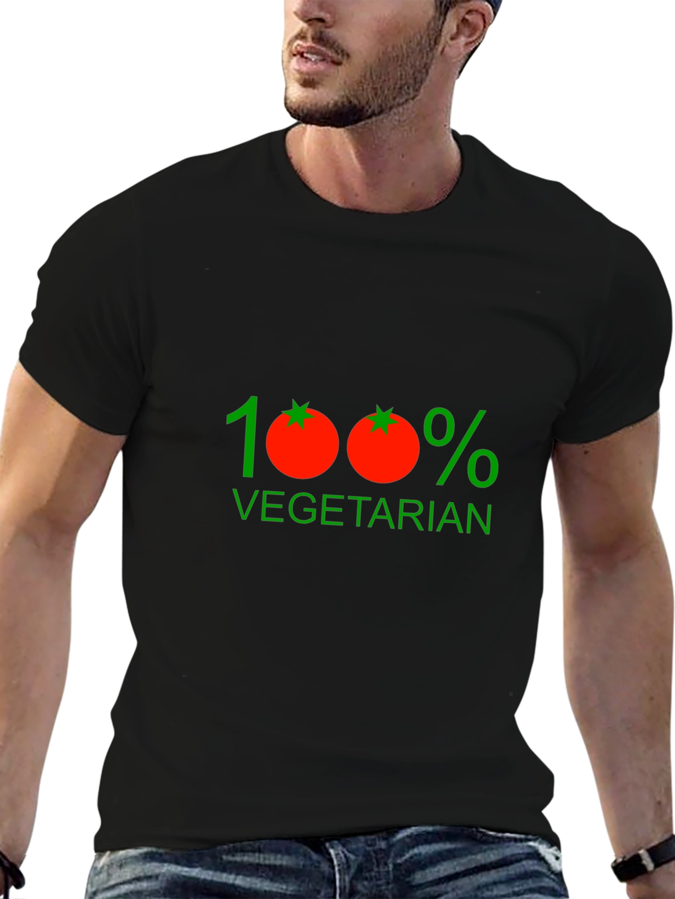 100% Vegetarian Graphic Tee - Black