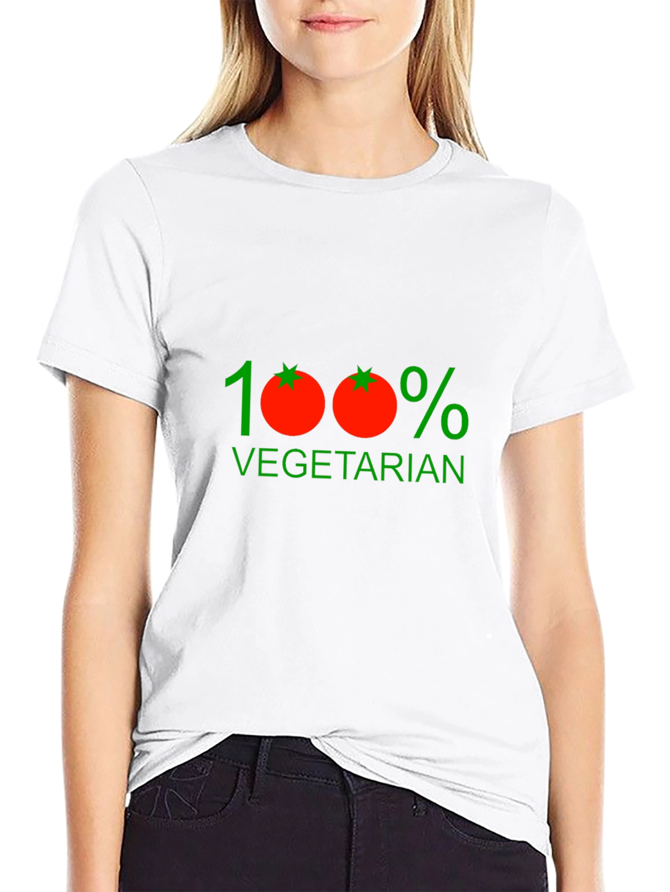 100% Vegetarian Graphic Tee - Black