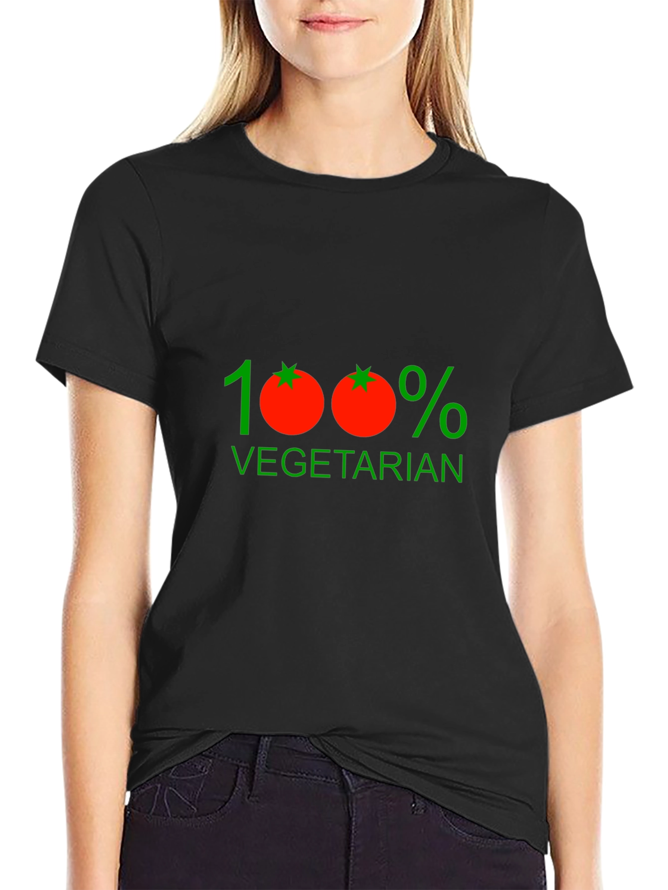 100% Vegetarian Graphic Tee - Black