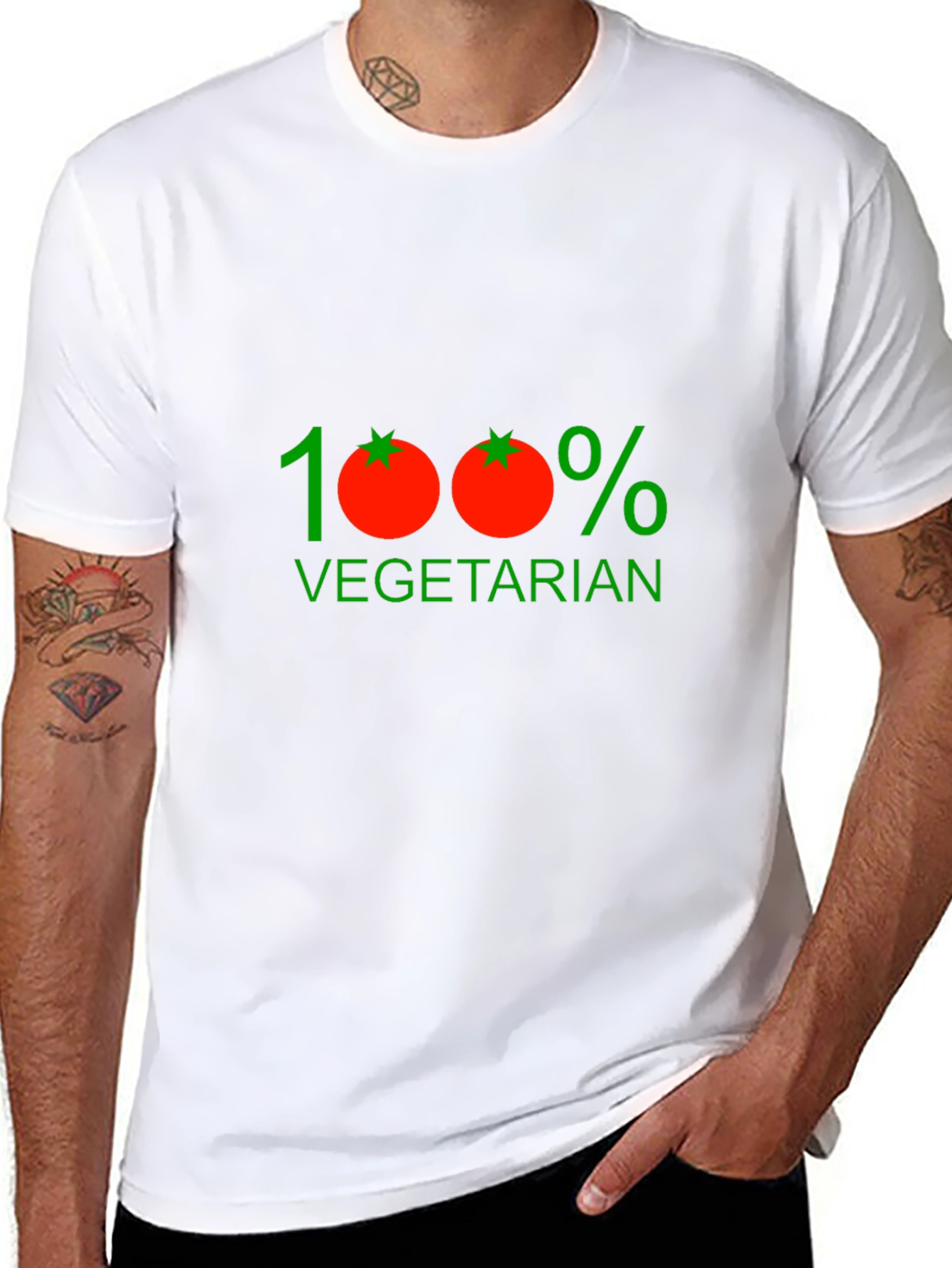 100% Vegetarian Graphic Tee - Black