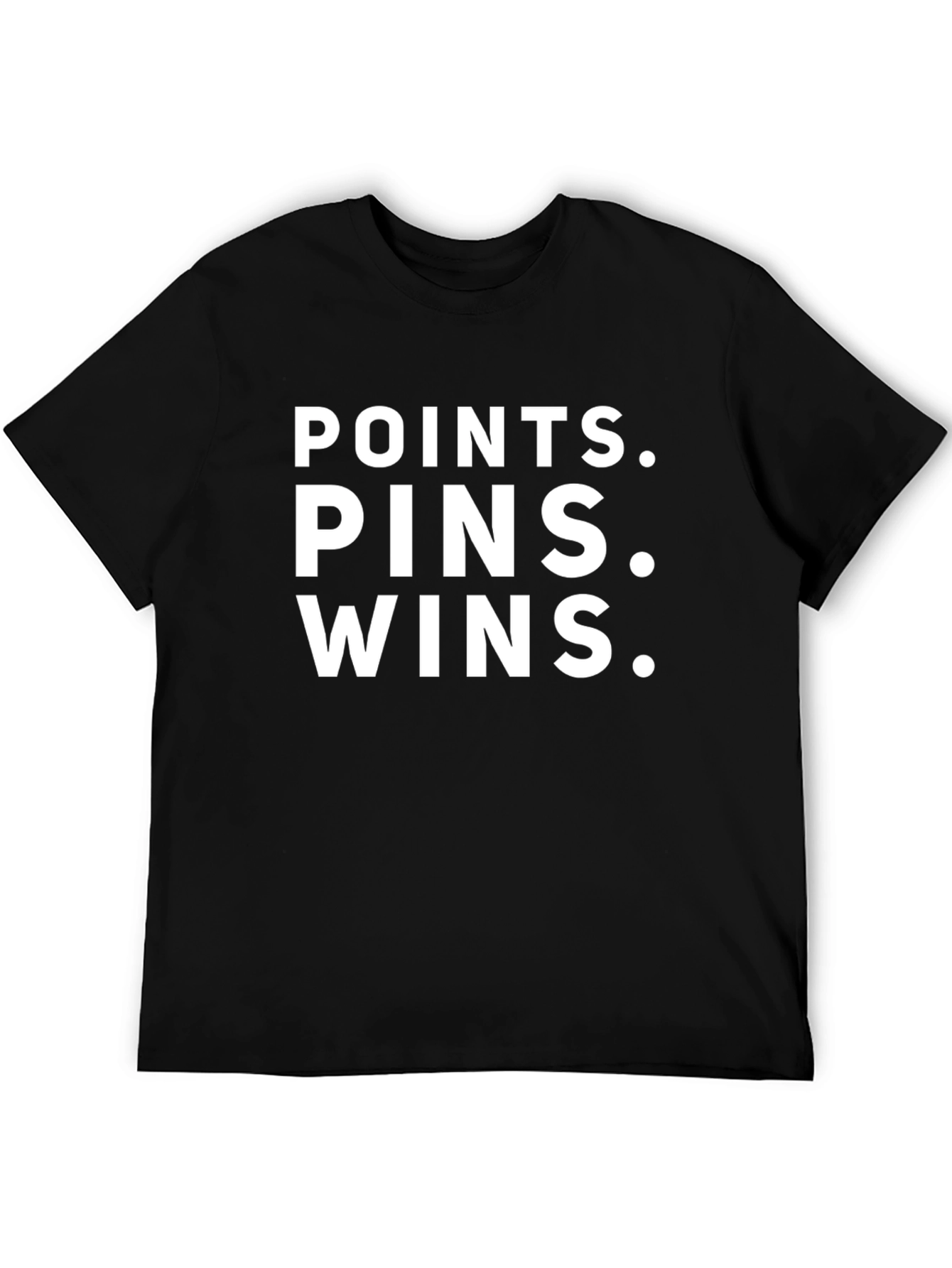 Points Pins Wins Black Graphic Tee