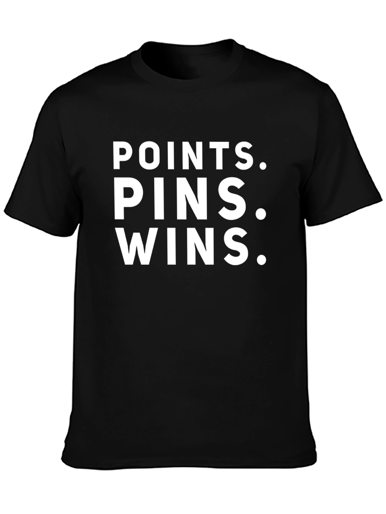 Points Pins Wins Black Graphic Tee
