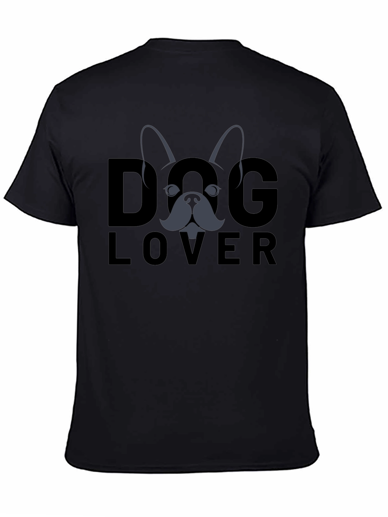 Dog Lover Graphic Tee - Black Cotton T-Shirt