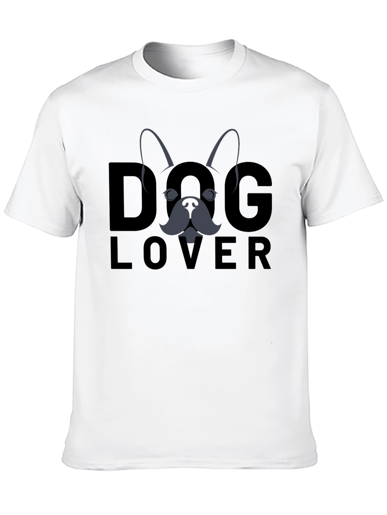 Dog Lover Graphic Tee - Black Cotton T-Shirt
