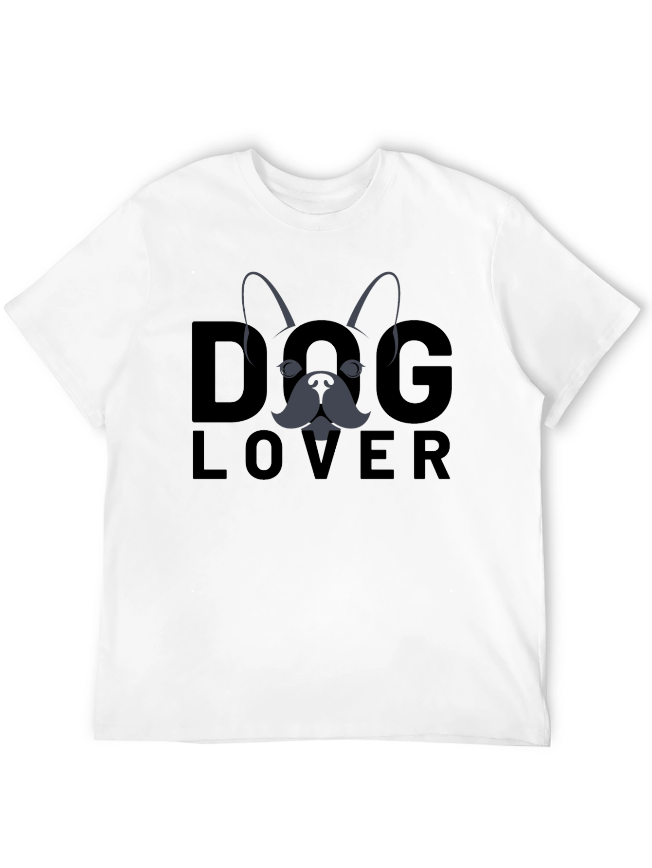 Dog Lover Graphic Tee - Black Cotton T-Shirt