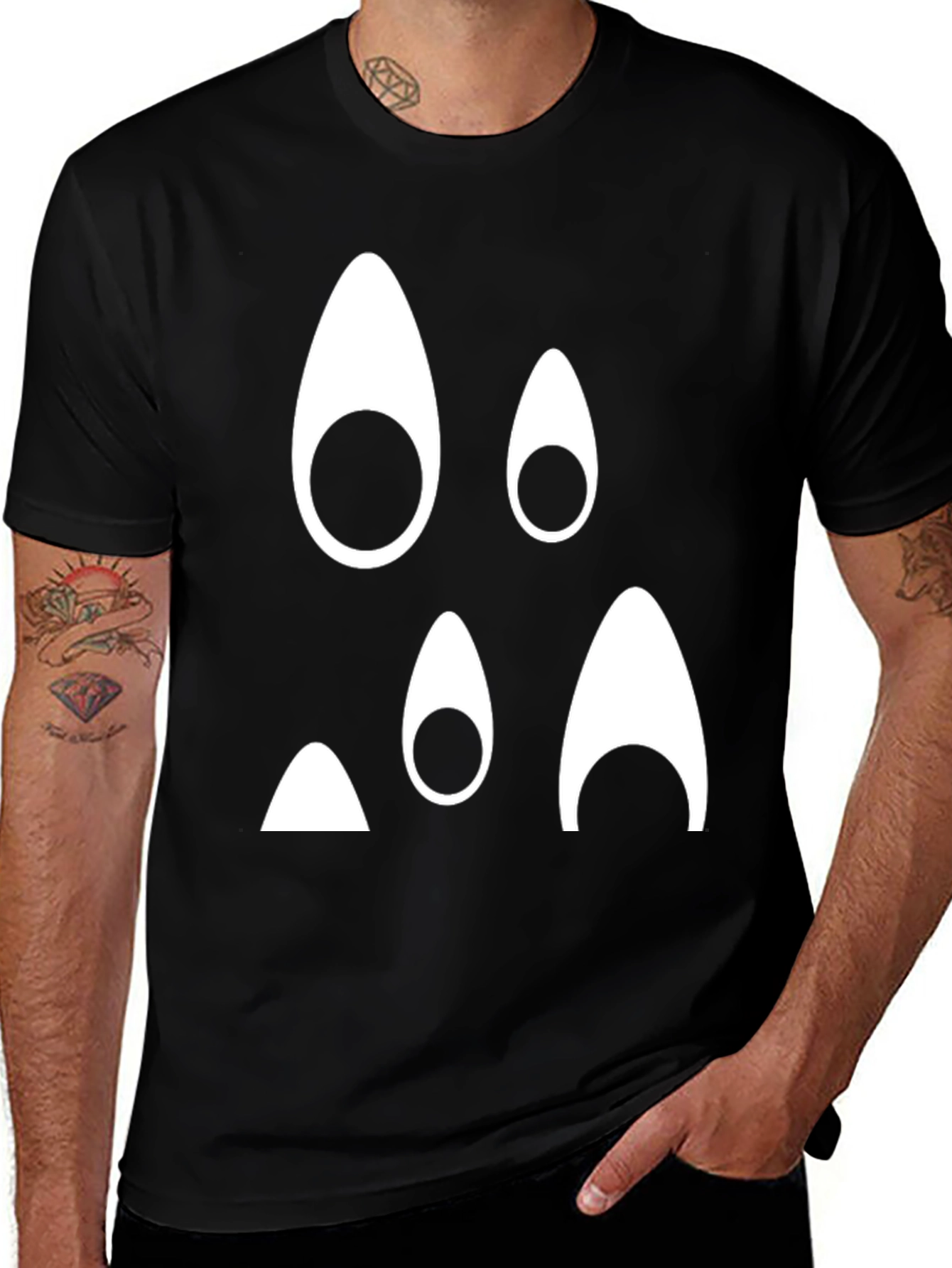 Funny Ghost Face Black T-Shirt