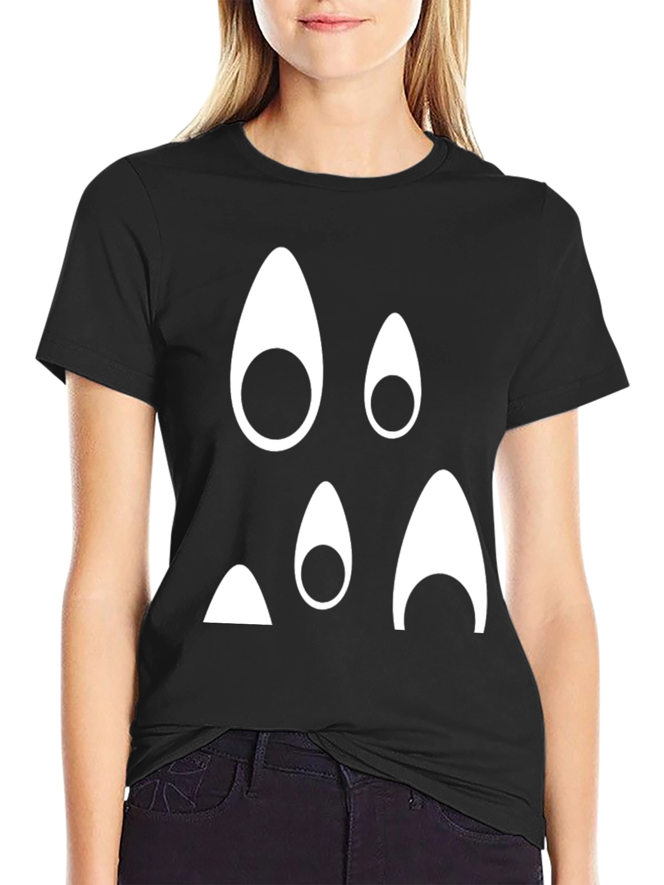 Funny Ghost Face Black T-Shirt