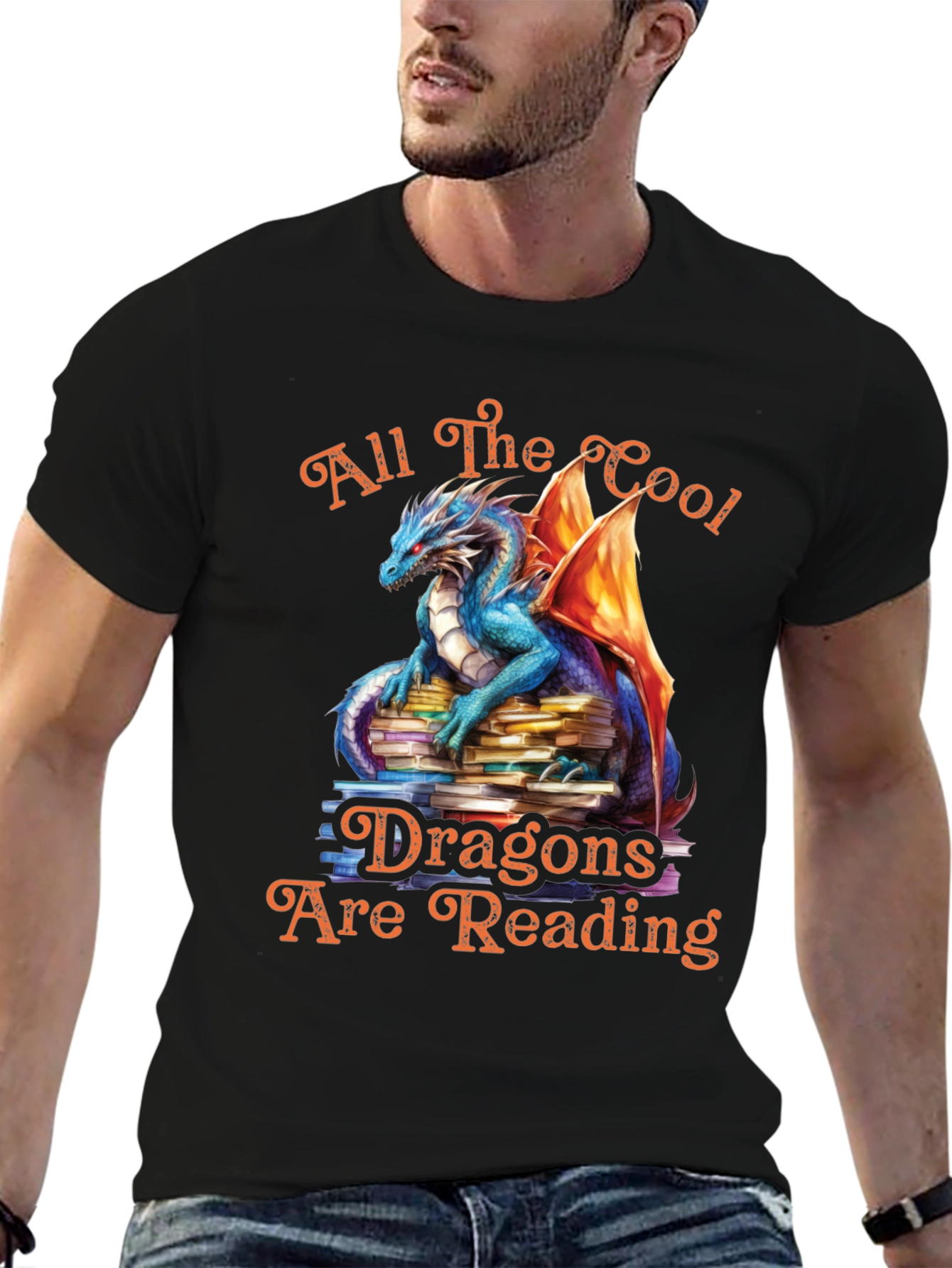 All The Cool Dragons Reading Graphic Tee