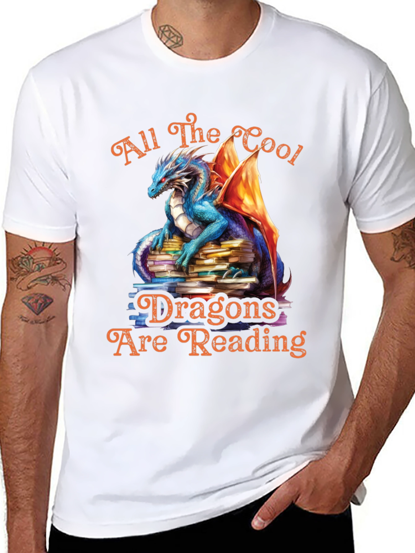 All The Cool Dragons Reading Graphic Tee