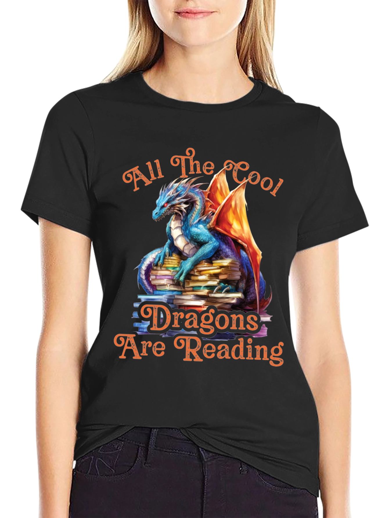 All The Cool Dragons Reading Graphic Tee