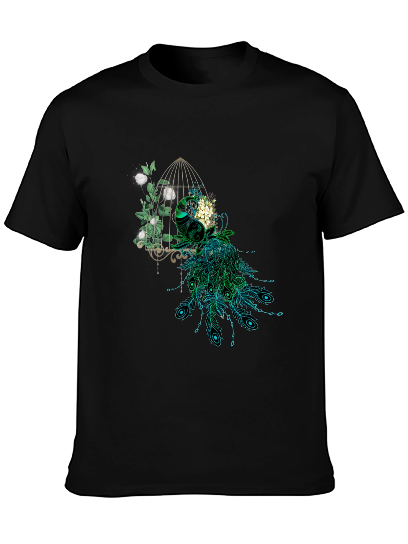 Peacock Cage Graphic T-Shirt