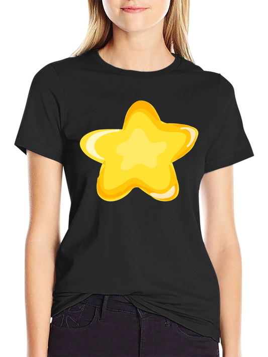 Black T-Shirt with Fun Yellow Star Graphic