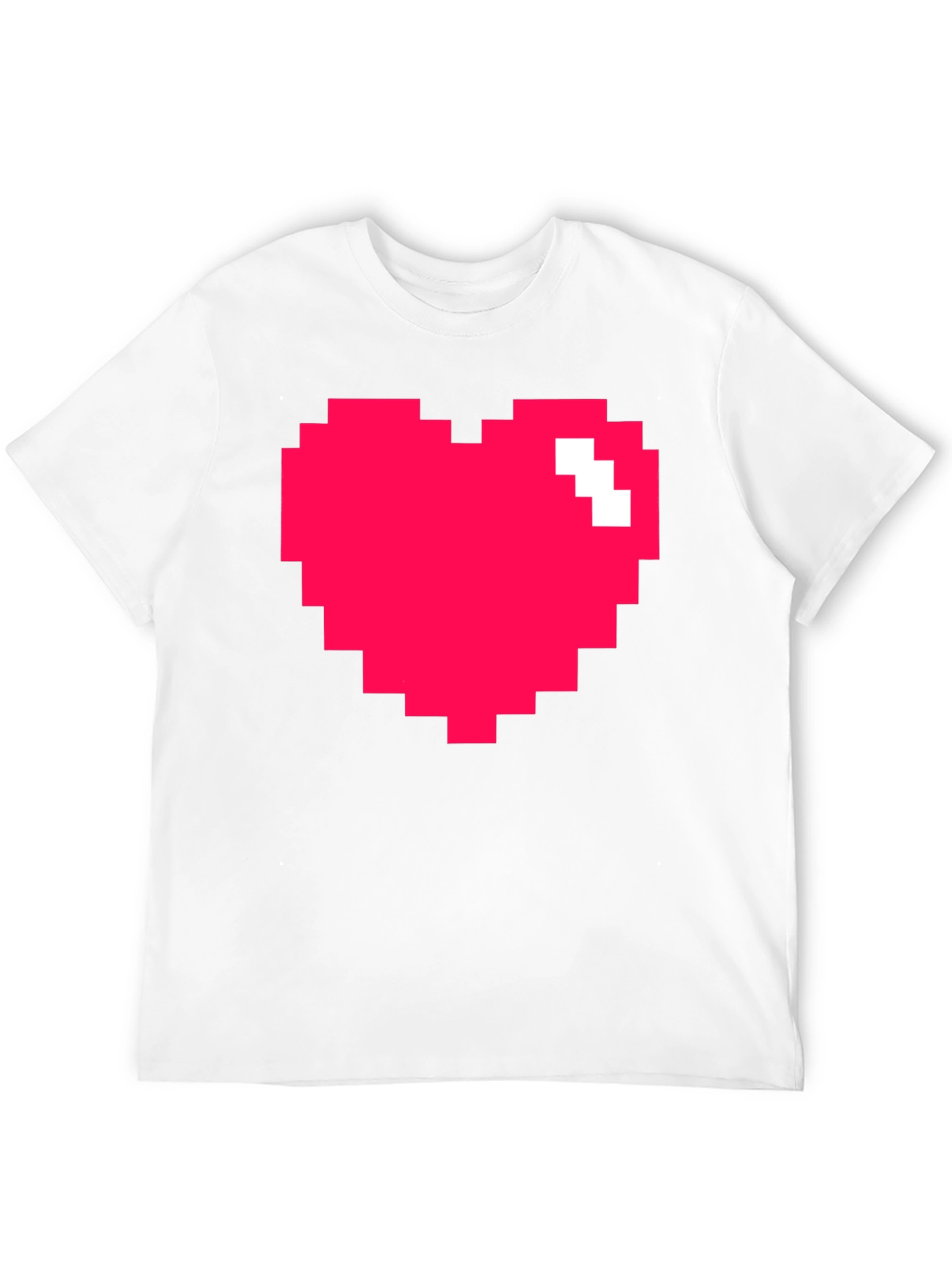 Pixel Heart Graphic Black T-Shirt - Gamer Style