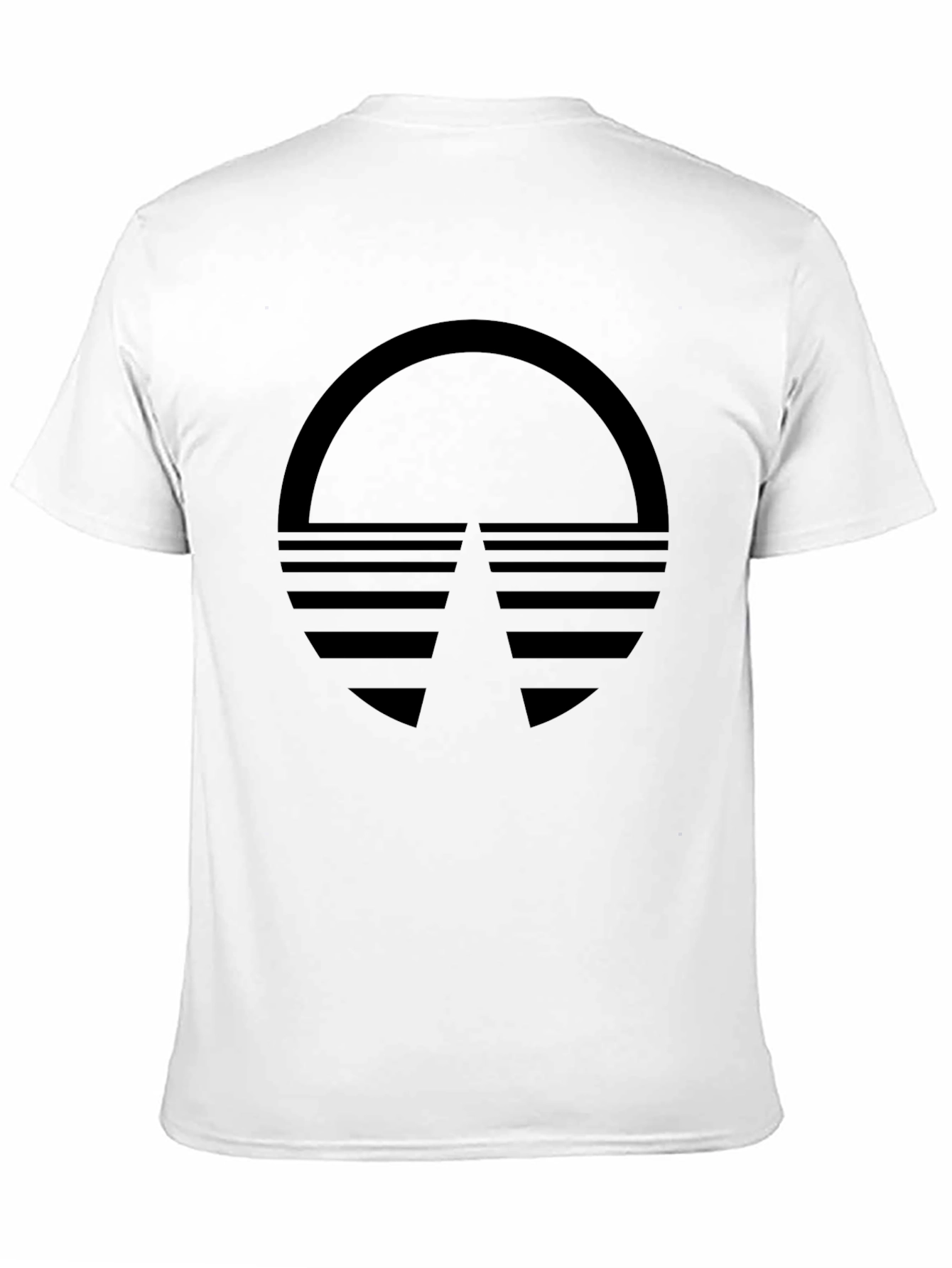 Retro Sunset Graphic Tee - Black Cotton Blend