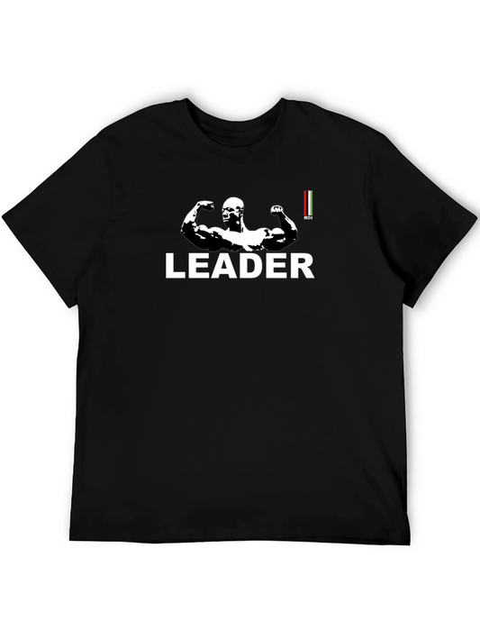 Leader Graphic Print Black T-Shirt