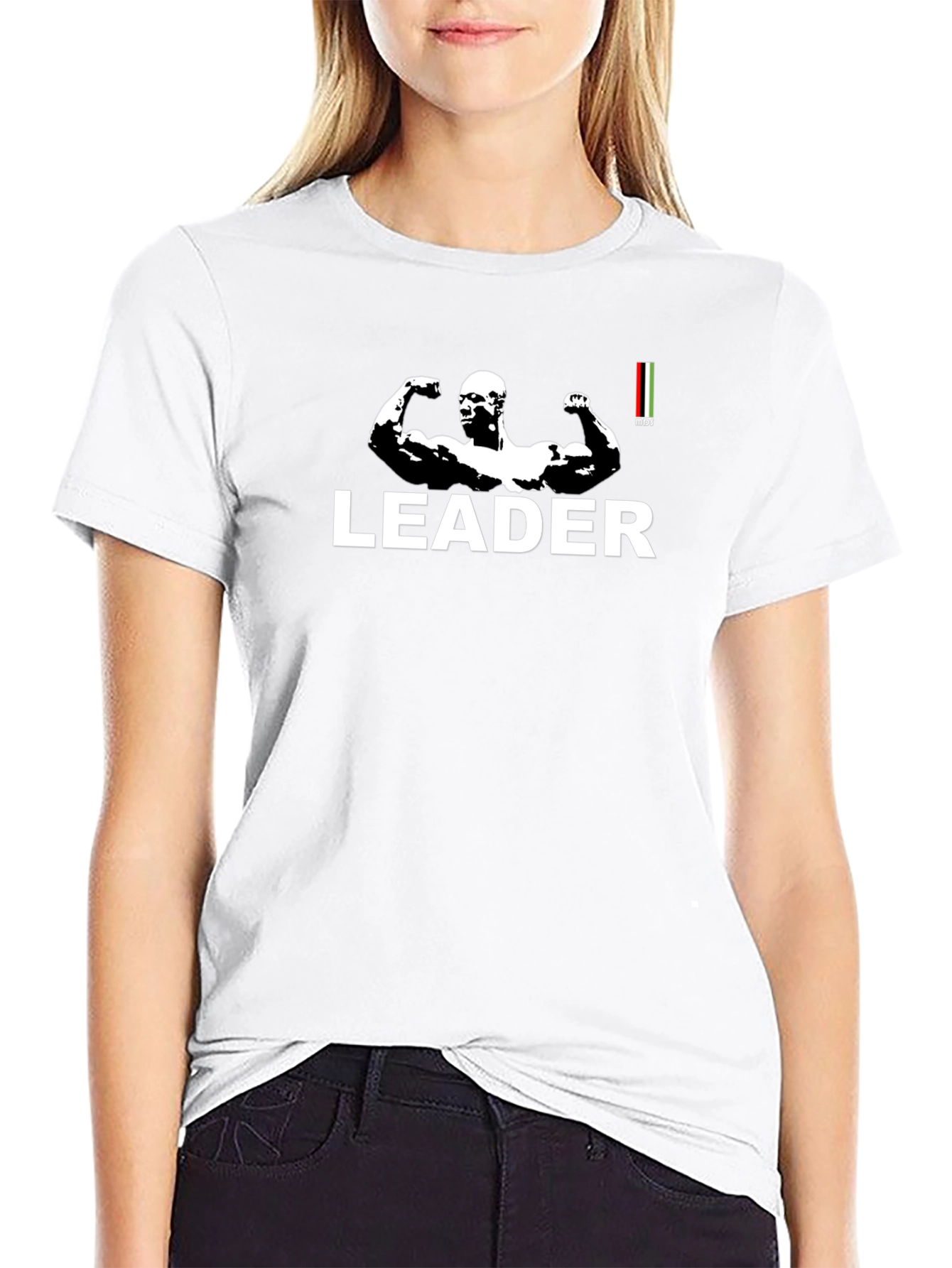 Leader Graphic Print Black T-Shirt