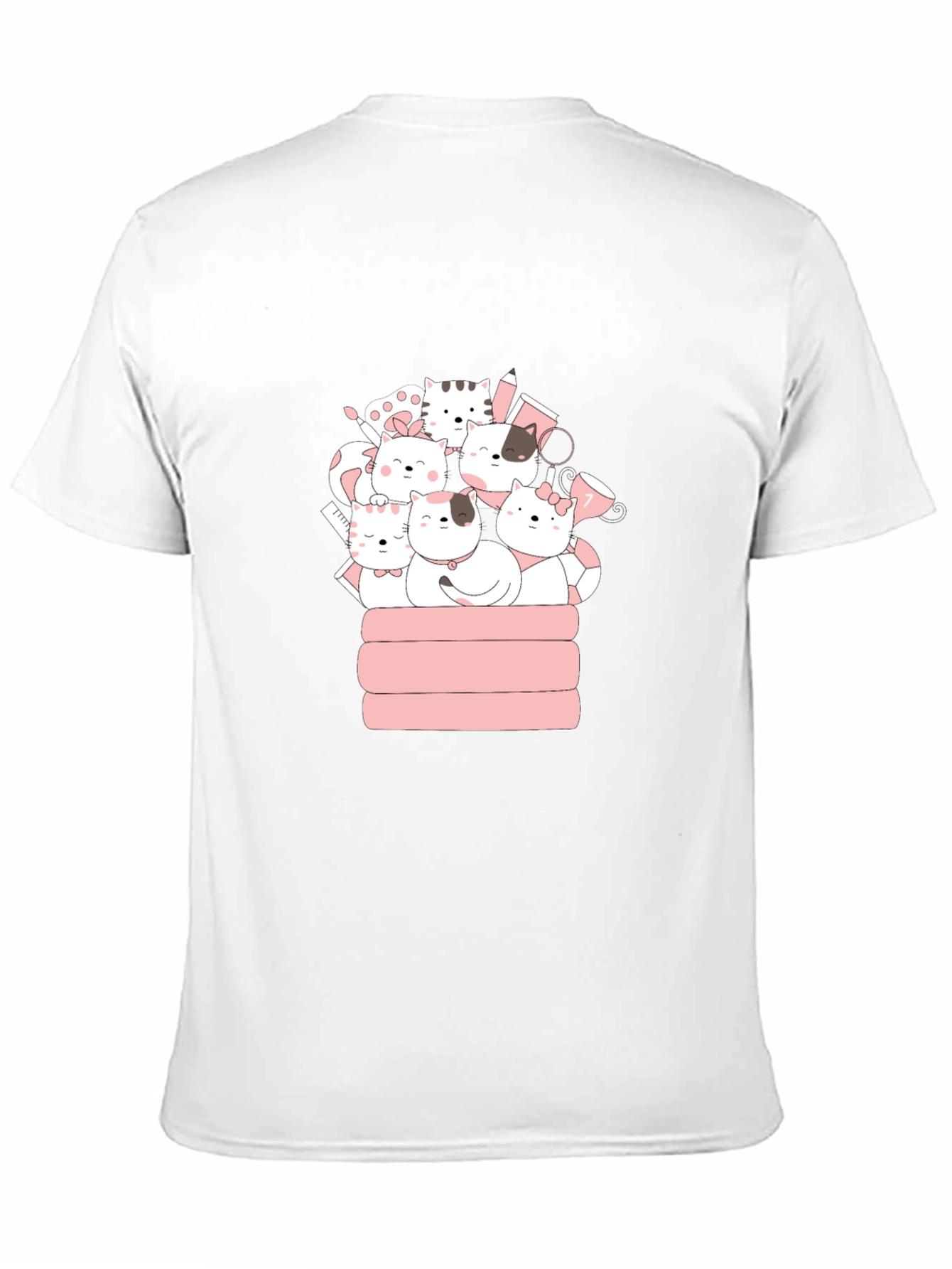 Cute Cats T-Shirt - Black Crew Neck