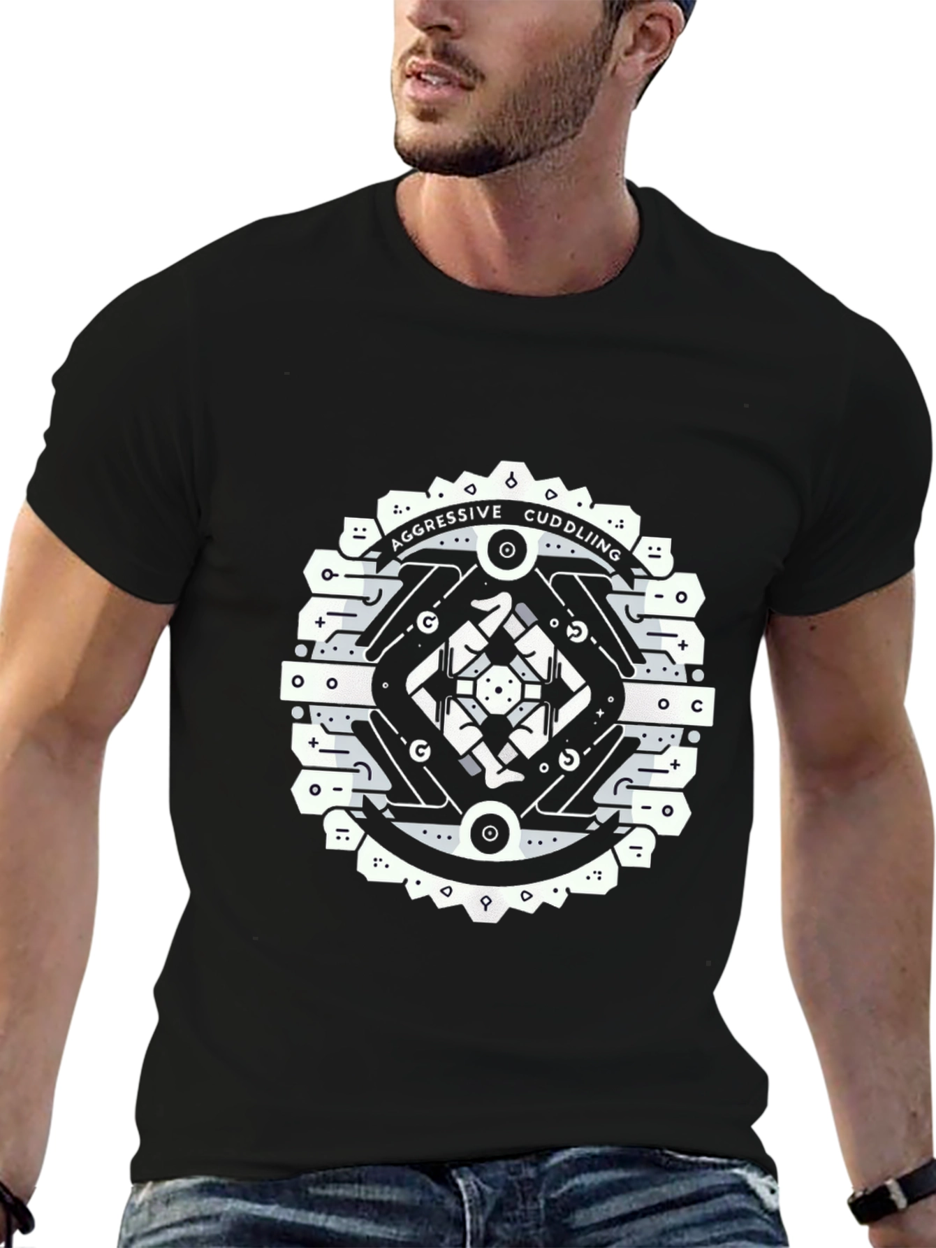 Aggressive Cuddling Graphic Tee - Black