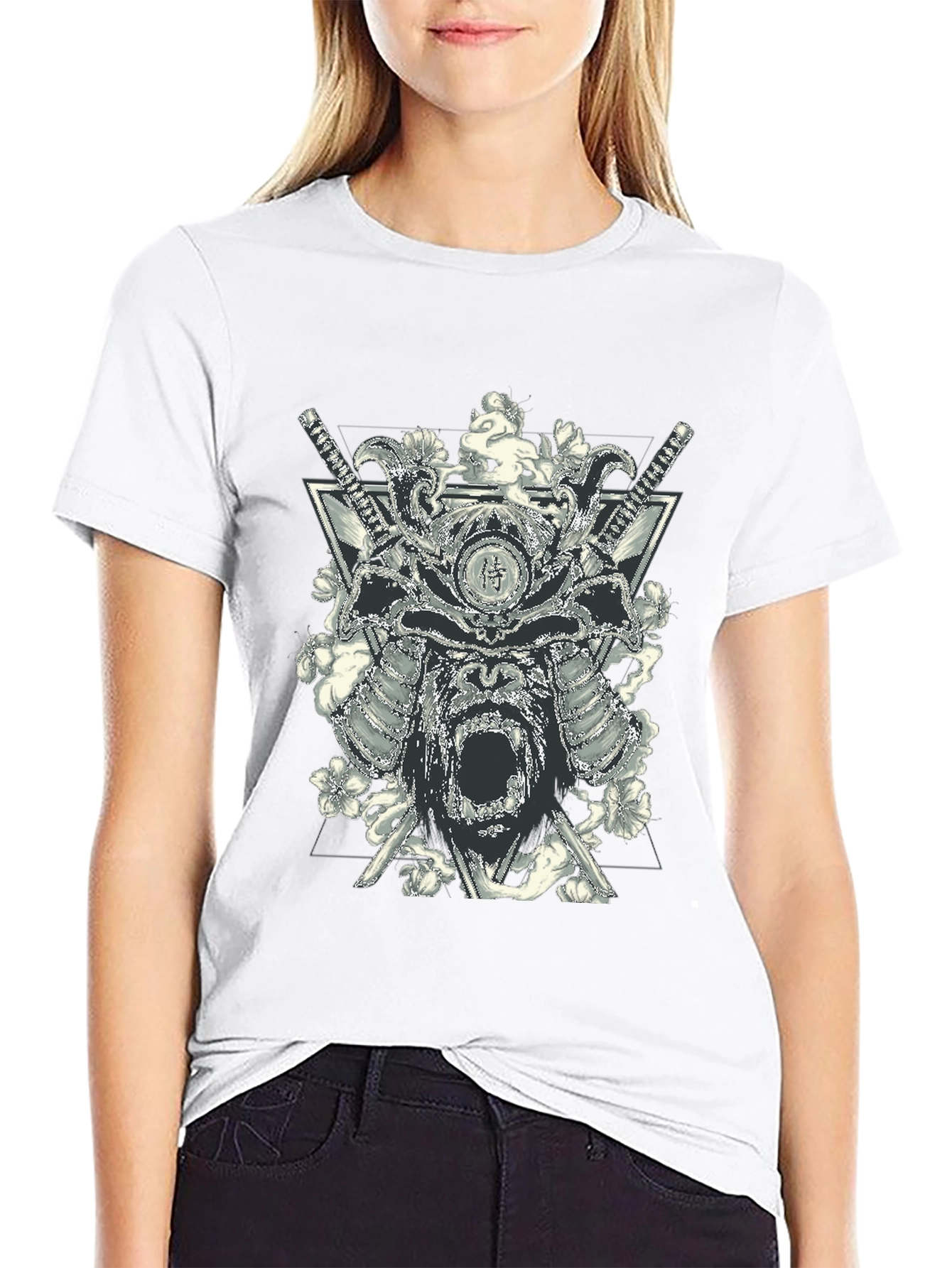 Samurai Gorilla Black Graphic T-Shirt