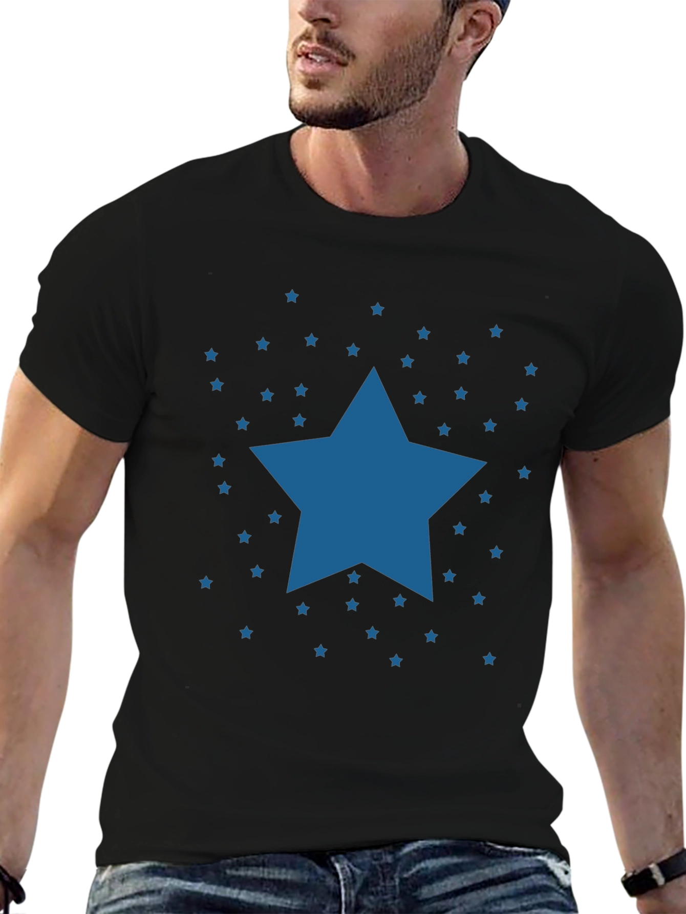 Starry Night Graphic Tee - Classic Black