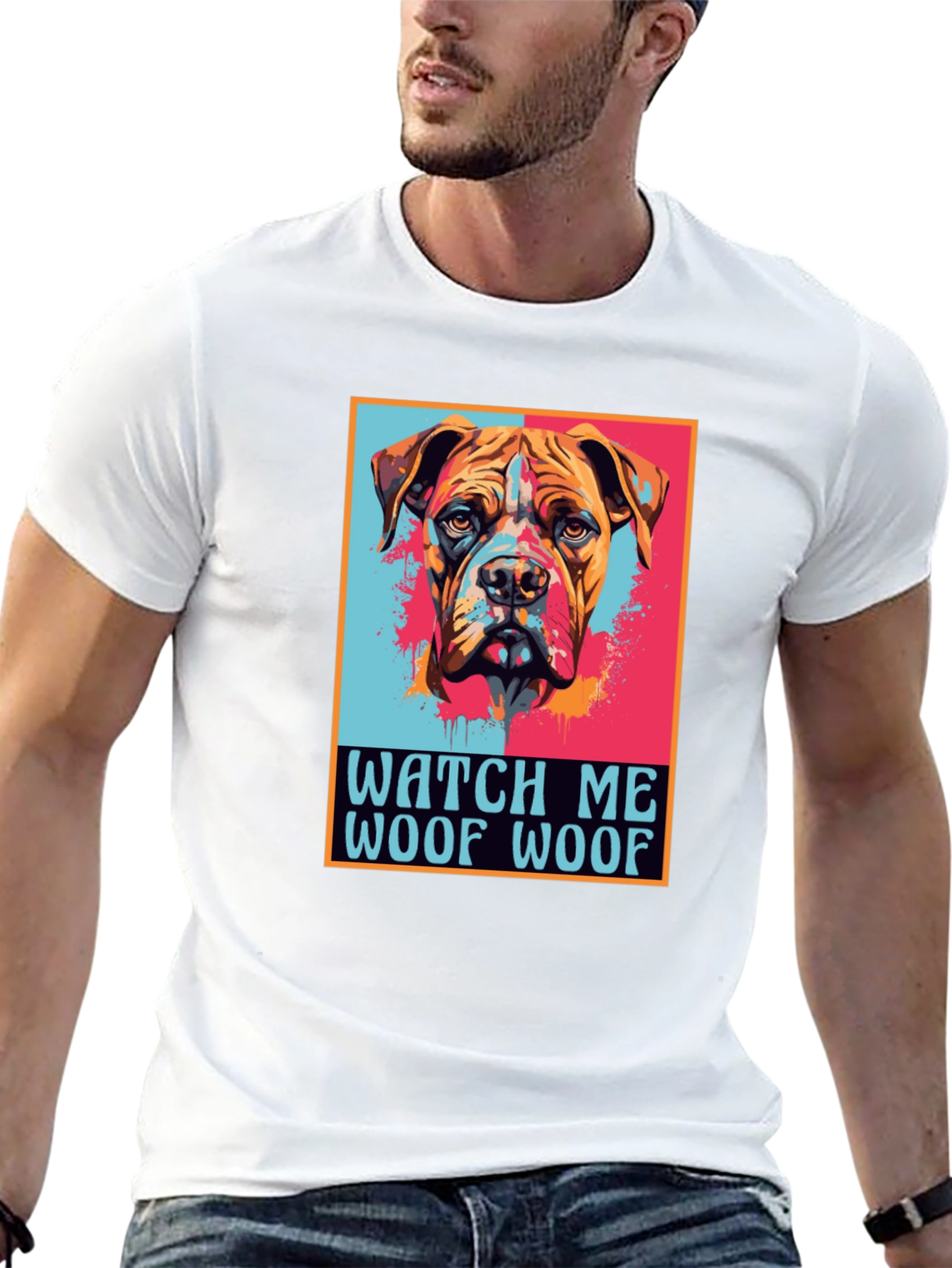 Dog Graphic Print Tee - Watch Me Woof Woof!