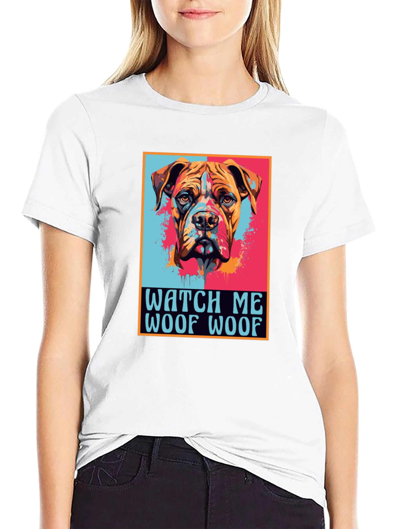 Dog Graphic Print Tee - Watch Me Woof Woof!