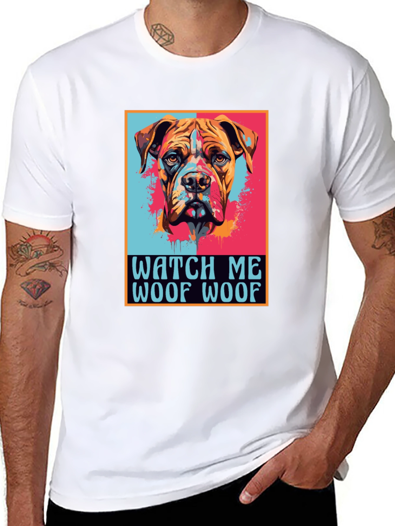 Dog Graphic Print Tee - Watch Me Woof Woof!