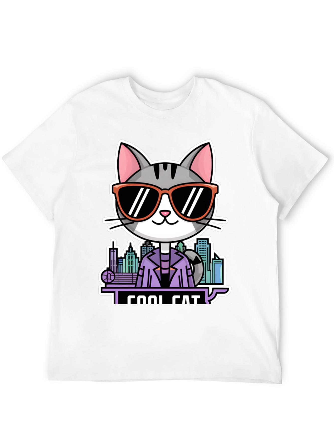 Cool Cat T-Shirt - Black Graphic Tee