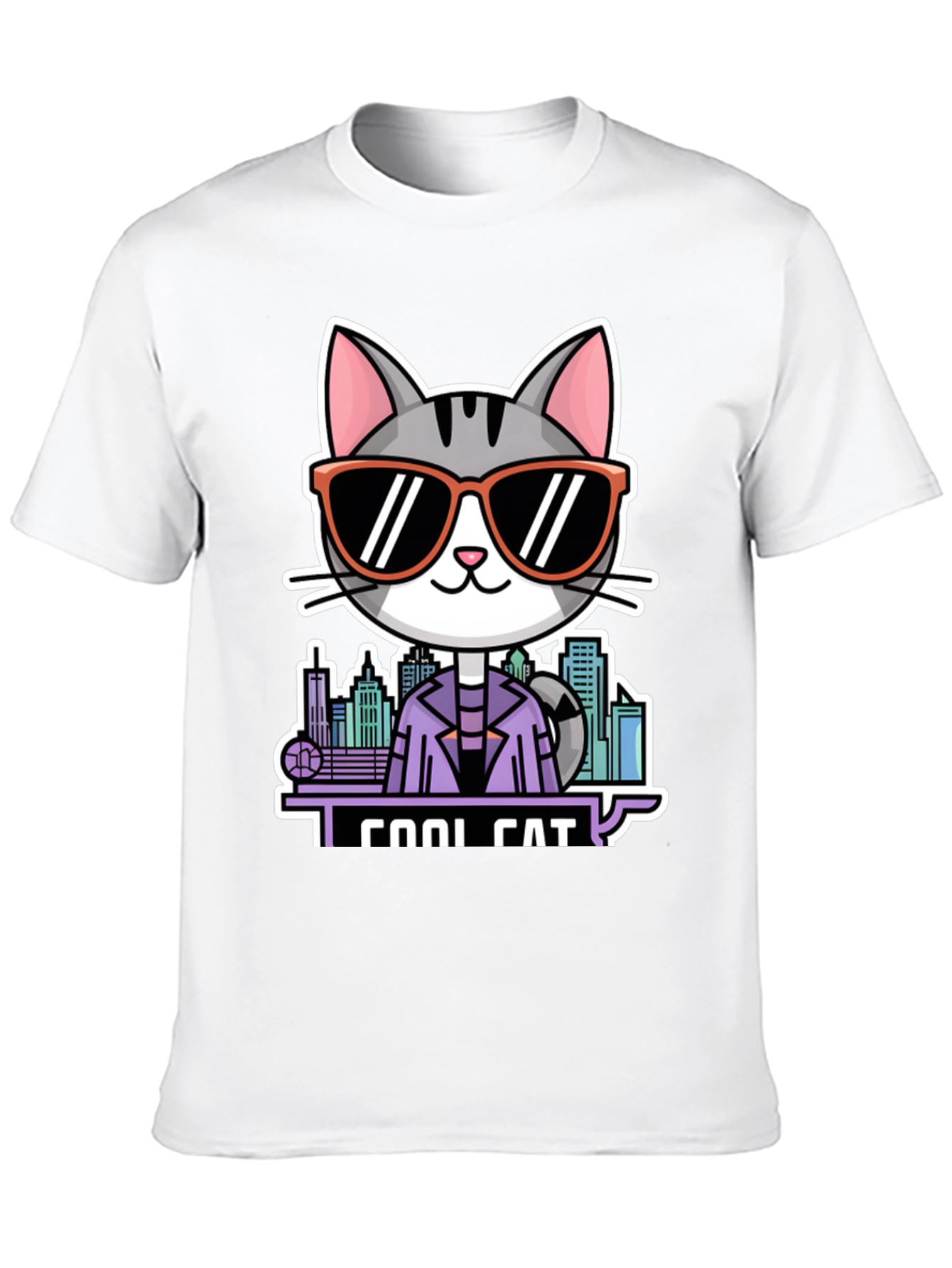 Cool Cat T-Shirt - Black Graphic Tee
