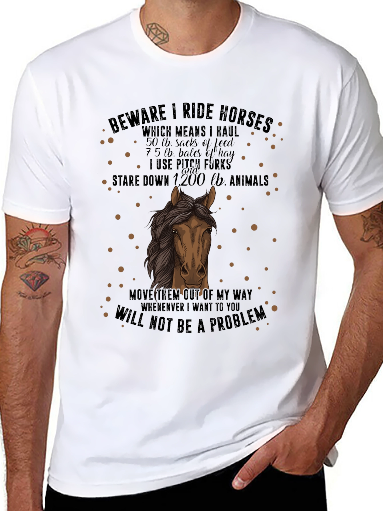 Beware I Ride Horses Graphic T-Shirt