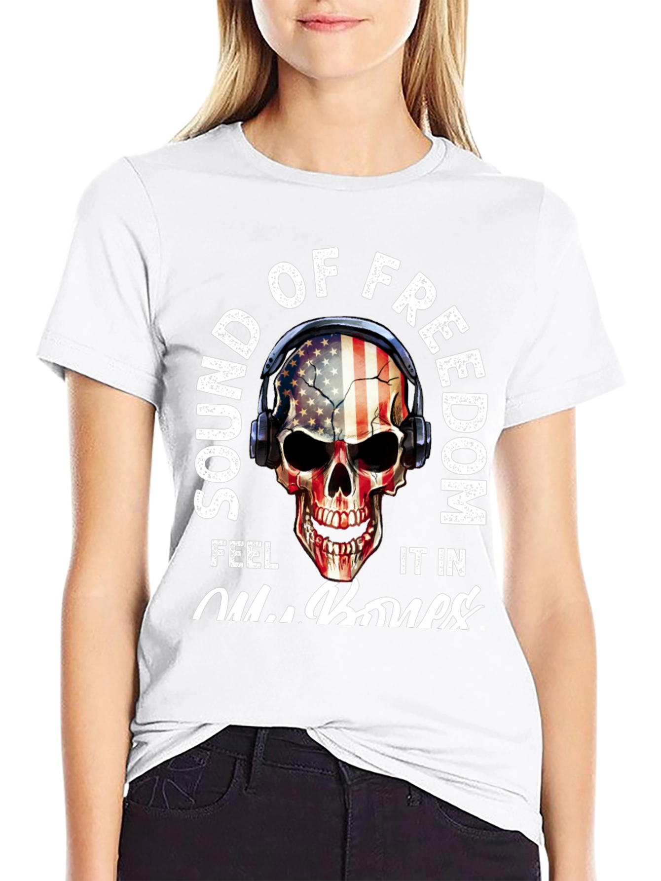 Sound of Freedom Skull Graphic T-Shirt