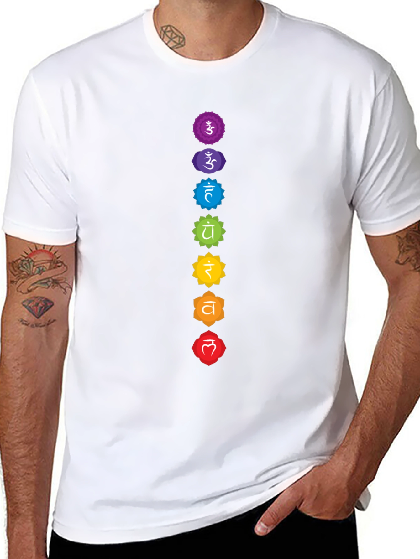 Chakra Symbol T-Shirt - Seven Chakras Design
