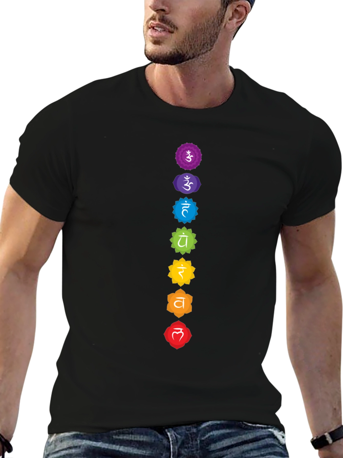 Chakra Symbol T-Shirt - Seven Chakras Design